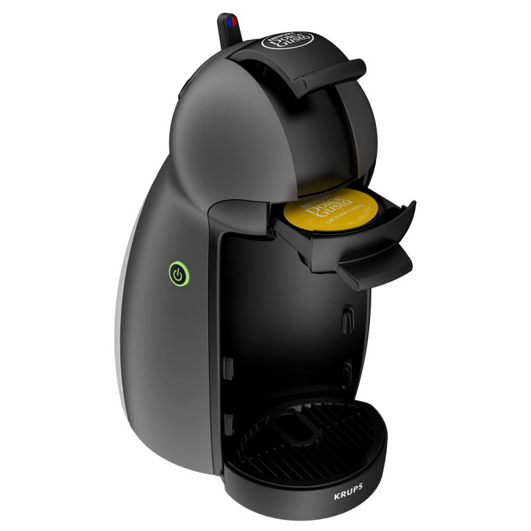 Cafetera de cápsulas - Krups Piccolo KP-100-BSC Antracita, 15 bar, 0.6 l, 1.500 W, Antracita