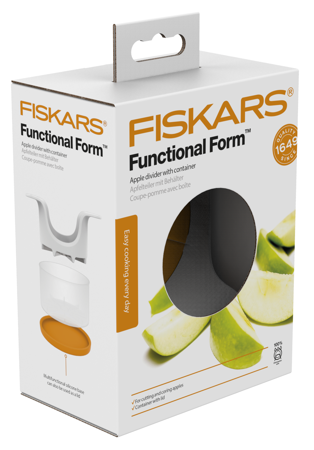 FISKARS Functional Form almaszeletelő tároló dobozzal