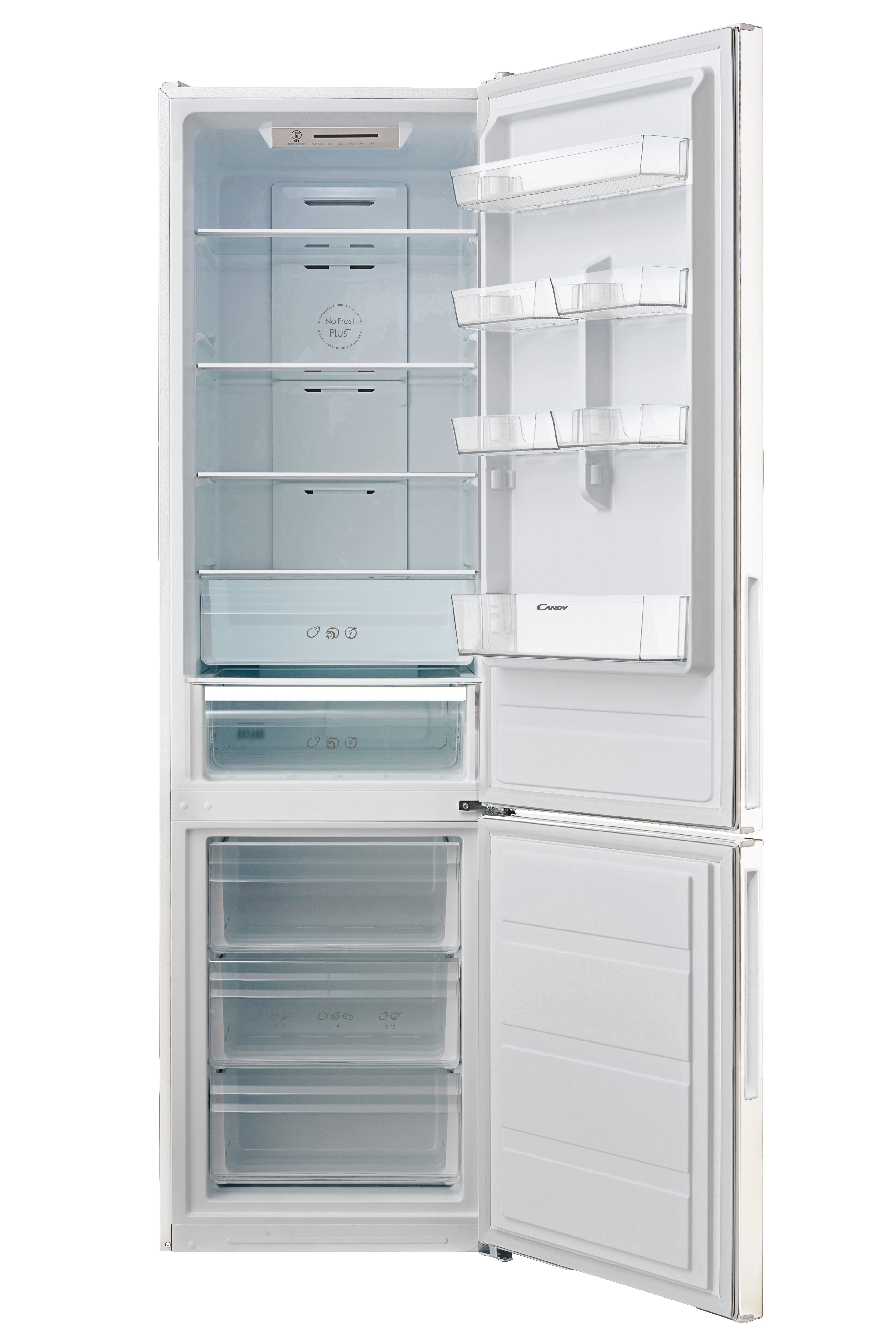 Frigorífico combi - Candy MMW 4026BNDMC, 321 l, Total No Frost, 201 cm, LED, Puertas reversibles, Blanco