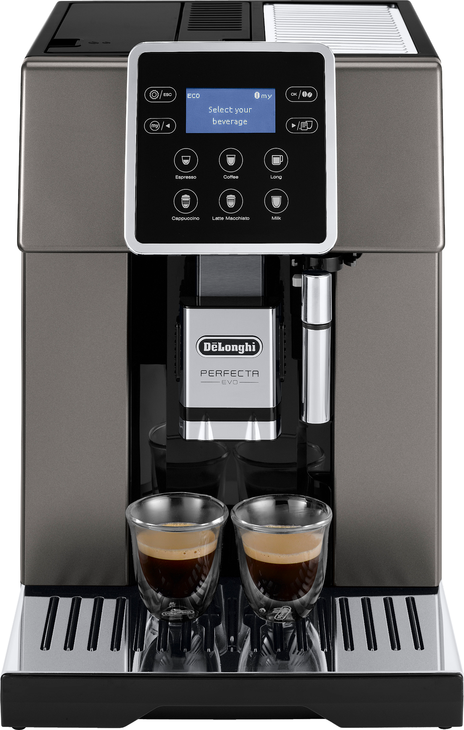 DE LONGHI  (ESAM420.80TB) - Volautomatische espressomachine - Extern melkreservoir - Zilver