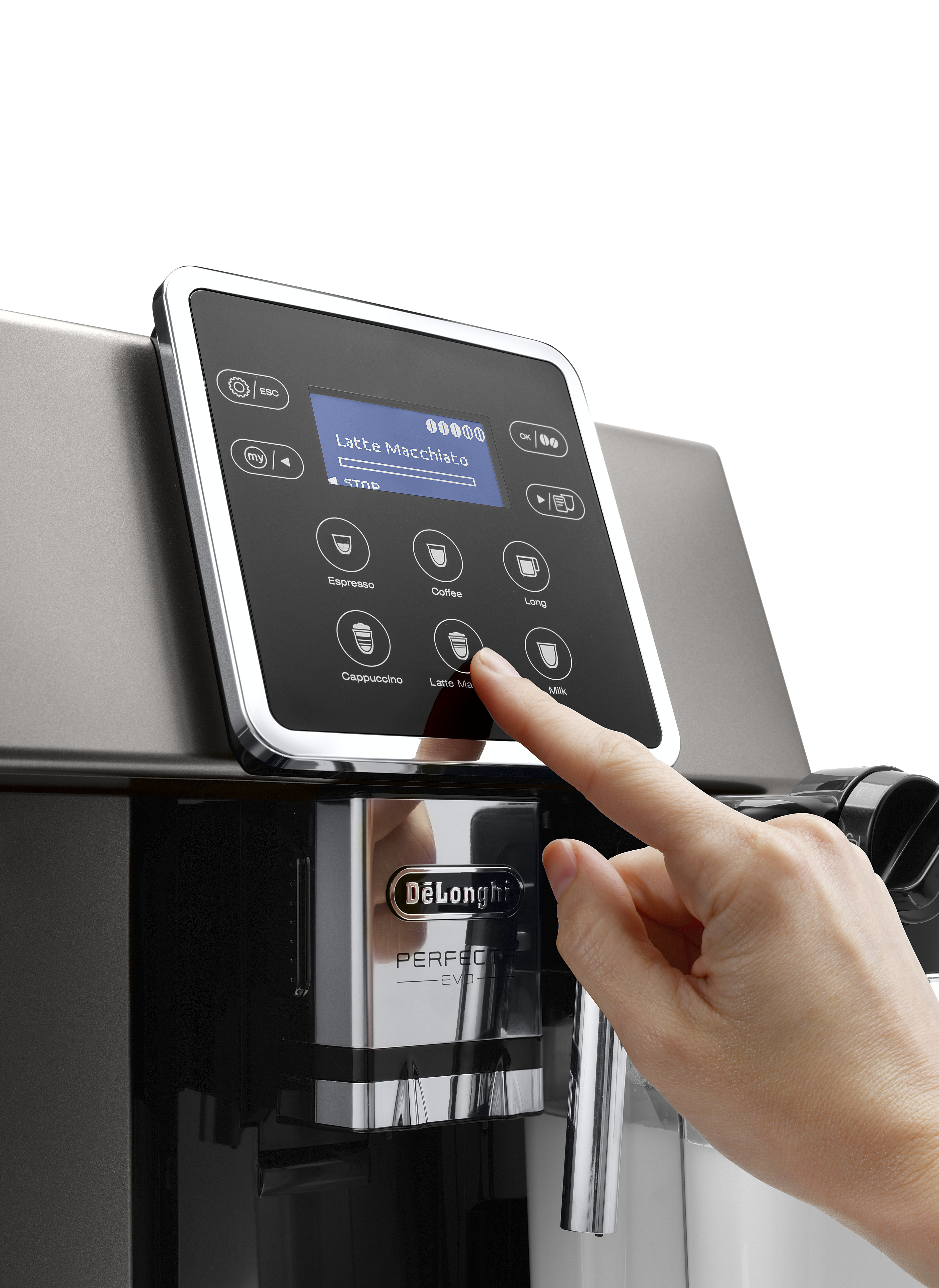 DE LONGHI  (ESAM420.80TB) - Volautomatische espressomachine - Extern melkreservoir - Zilver