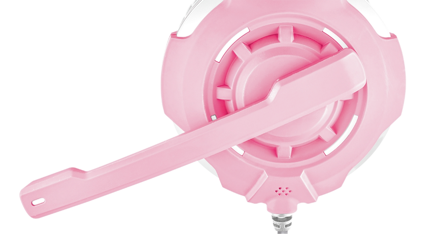Auriculares gaming - Trust GXT 310P, Micrófono, Multiplataforma, 40mm, Cable de 1 metro, Rosa