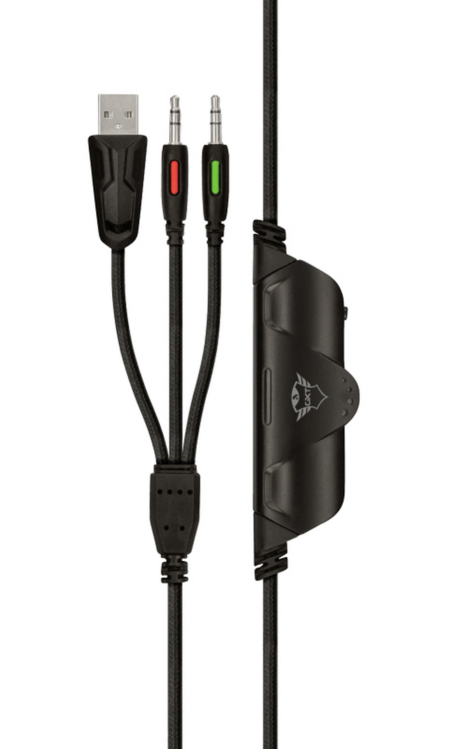 Auriculares gaming - Trust GXT 460, Luz azul LED, Micrófono, Multiplataforma, 50mm, Cable de 1 metro, Negro