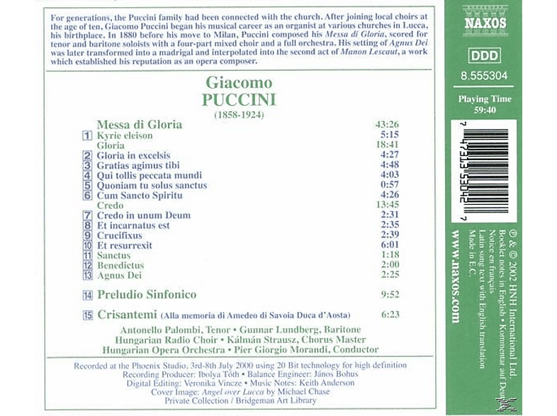 Thumbnail - Radio C, Pier Giorgio/ungarisch Morandi - Messa Di Gloria (CD)