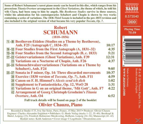 Olivier Chauzu - Beethoven-Etüden/Geistervariationen/+  - (CD)
