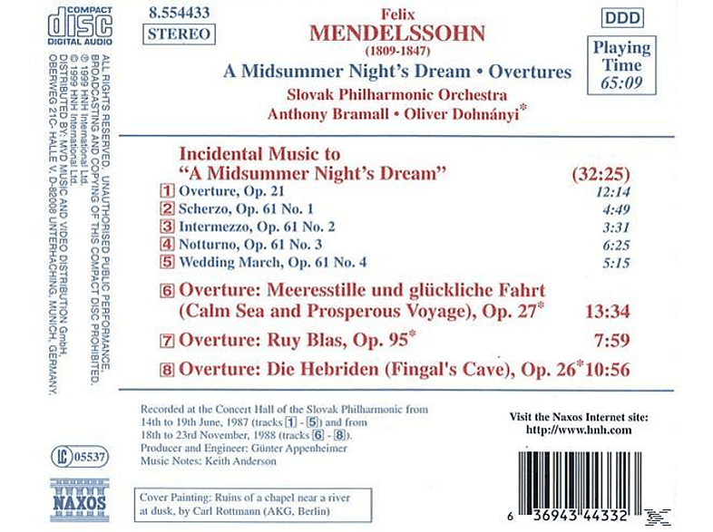 Thumbnail - VARIOUS, Bramall/Dohnanyi/SPO - Ein Sommernachtstraum/Ouver (CD)