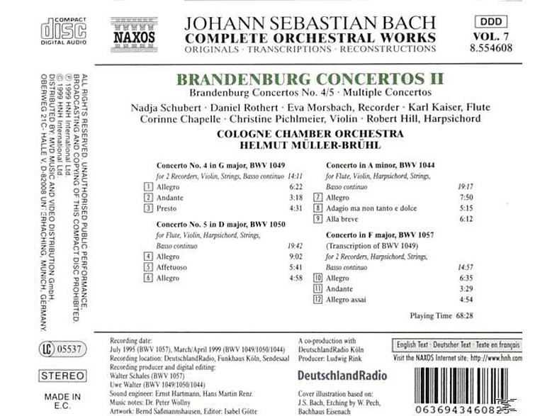 Thumbnail - Cologne Chamber Orchestra, Helmut/kölner Kammerorchester Müller-brühl - Brandenburg.Konzerte II (CD)