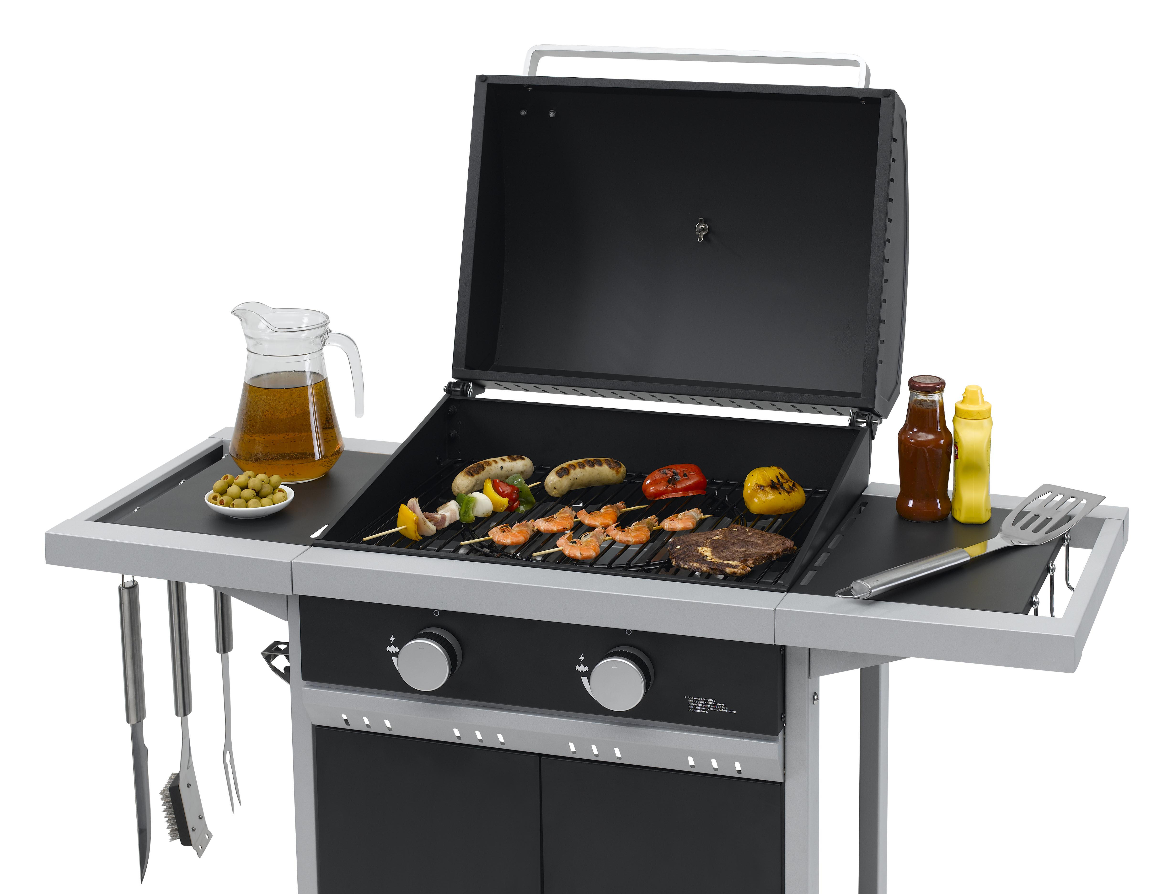 TEPRO 3161 Tiverton Gasgrill, Schwarz/Hellgrau (7000 Watt)
