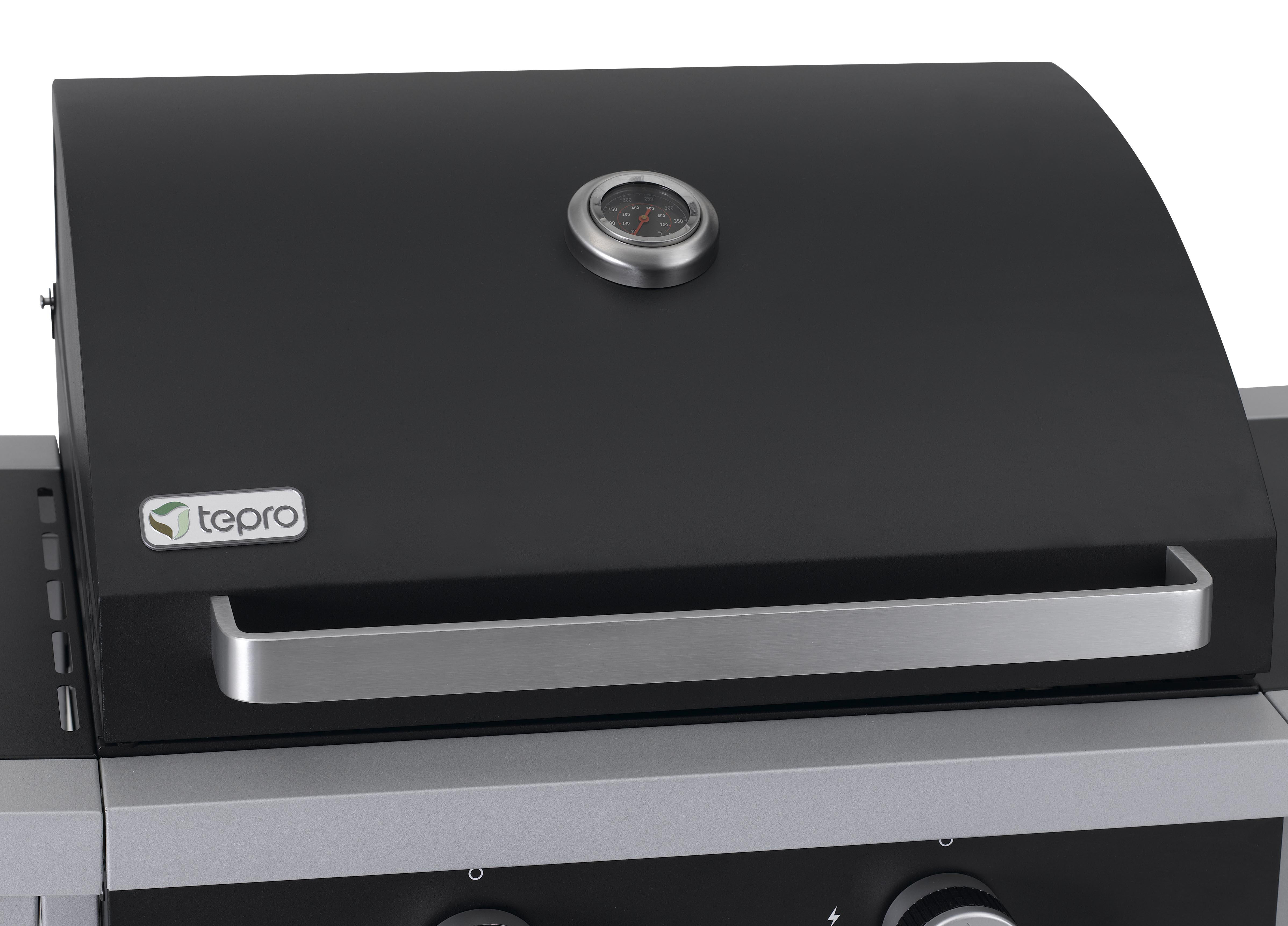 TEPRO 3161 Tiverton Gasgrill, Schwarz/Hellgrau (7000 Watt)