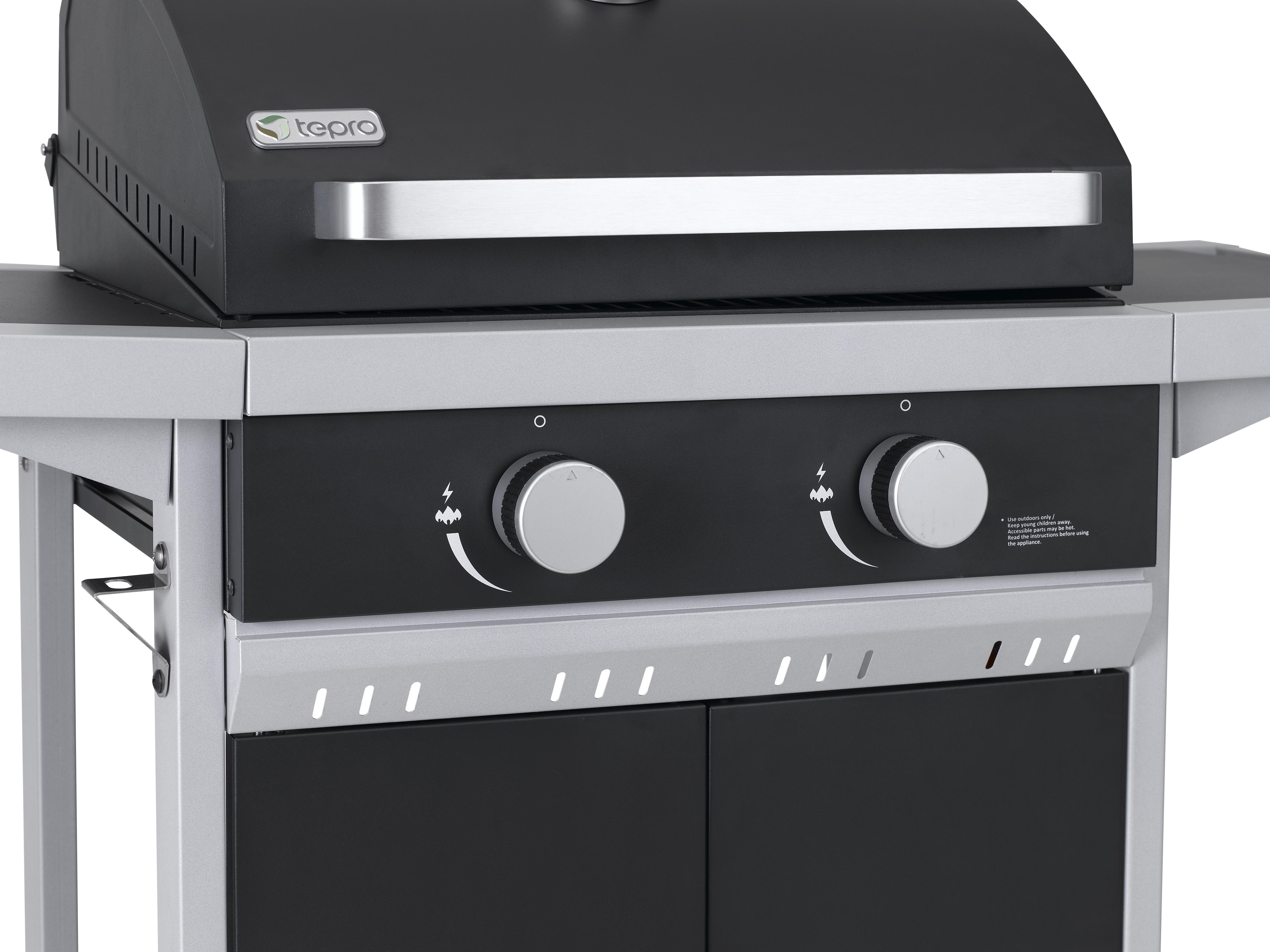 TEPRO 3161 Tiverton Gasgrill, Schwarz/Hellgrau (7000 Watt)