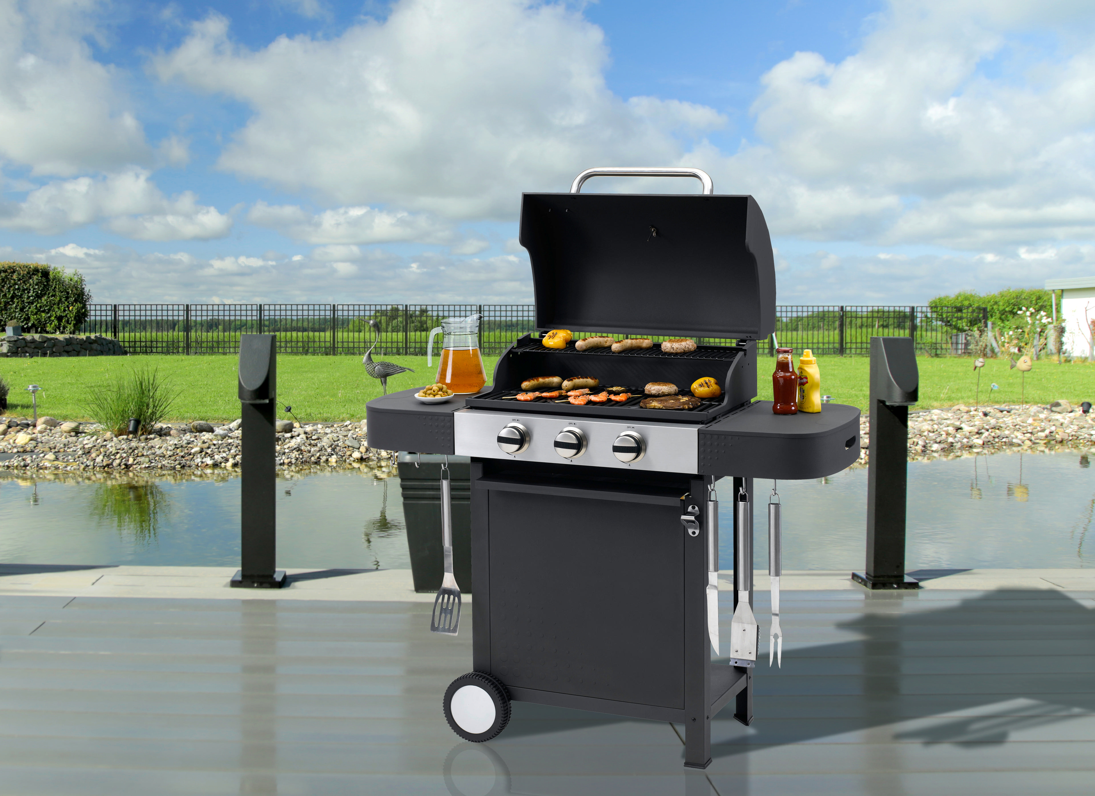 TEPRO 3166N Medford Gasgrill, Anthrazit/Silber (9900 Watt)