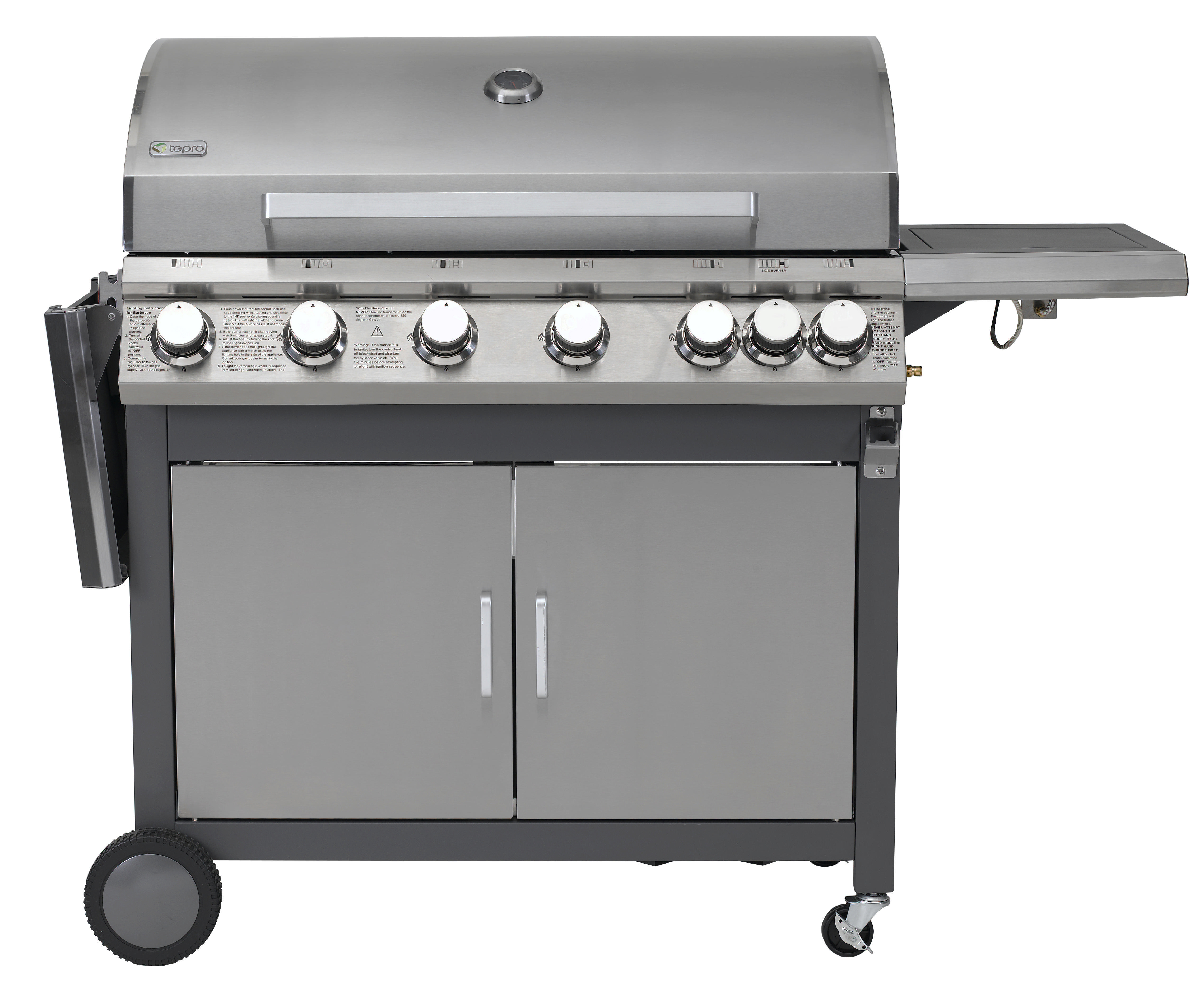 TEPRO 3177 Highview Gasgrill, Anthrazit/Edelstahl (22050 Watt)