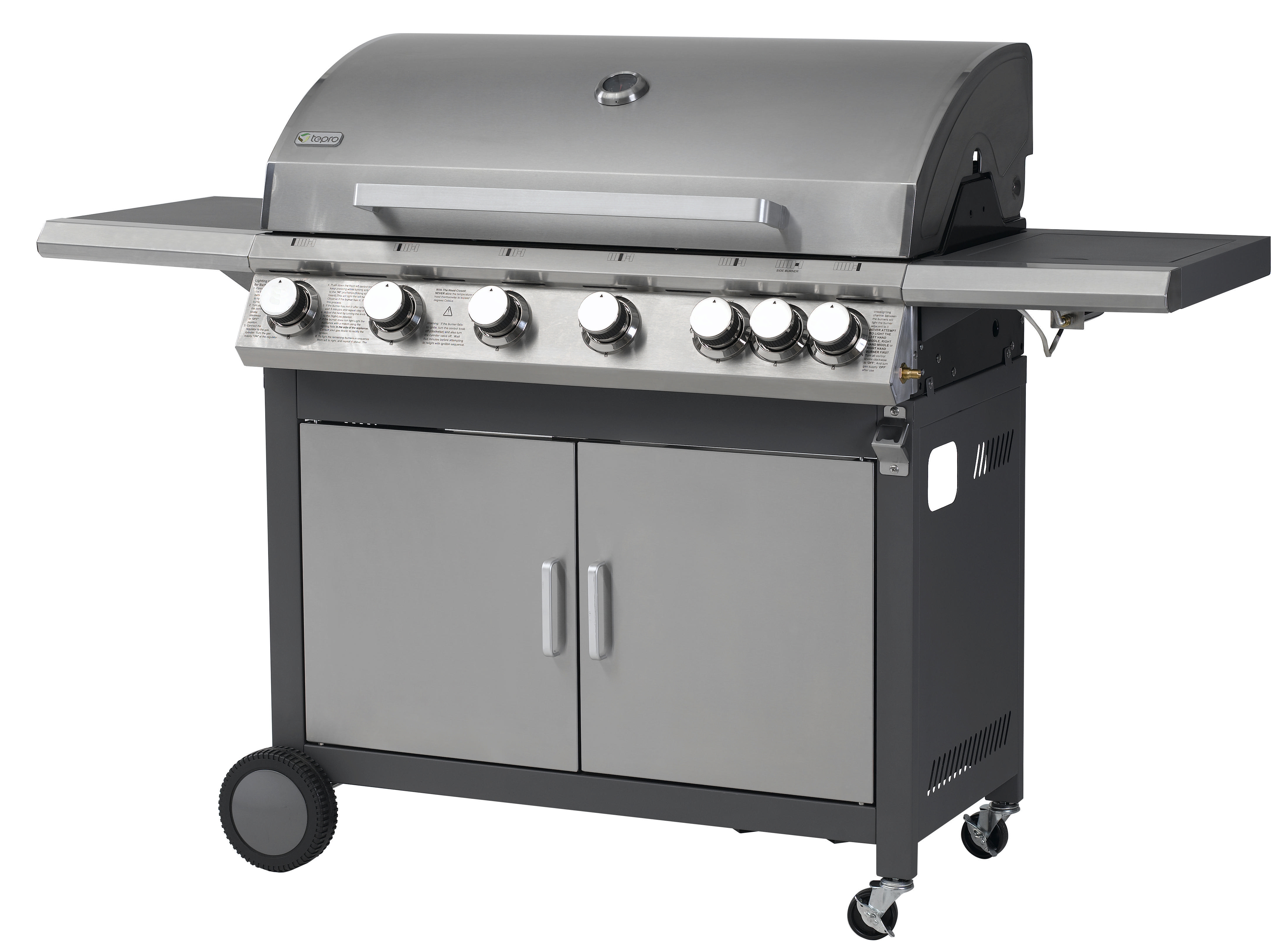 TEPRO 3177 Highview Gasgrill, Anthrazit/Edelstahl (22050 Watt)