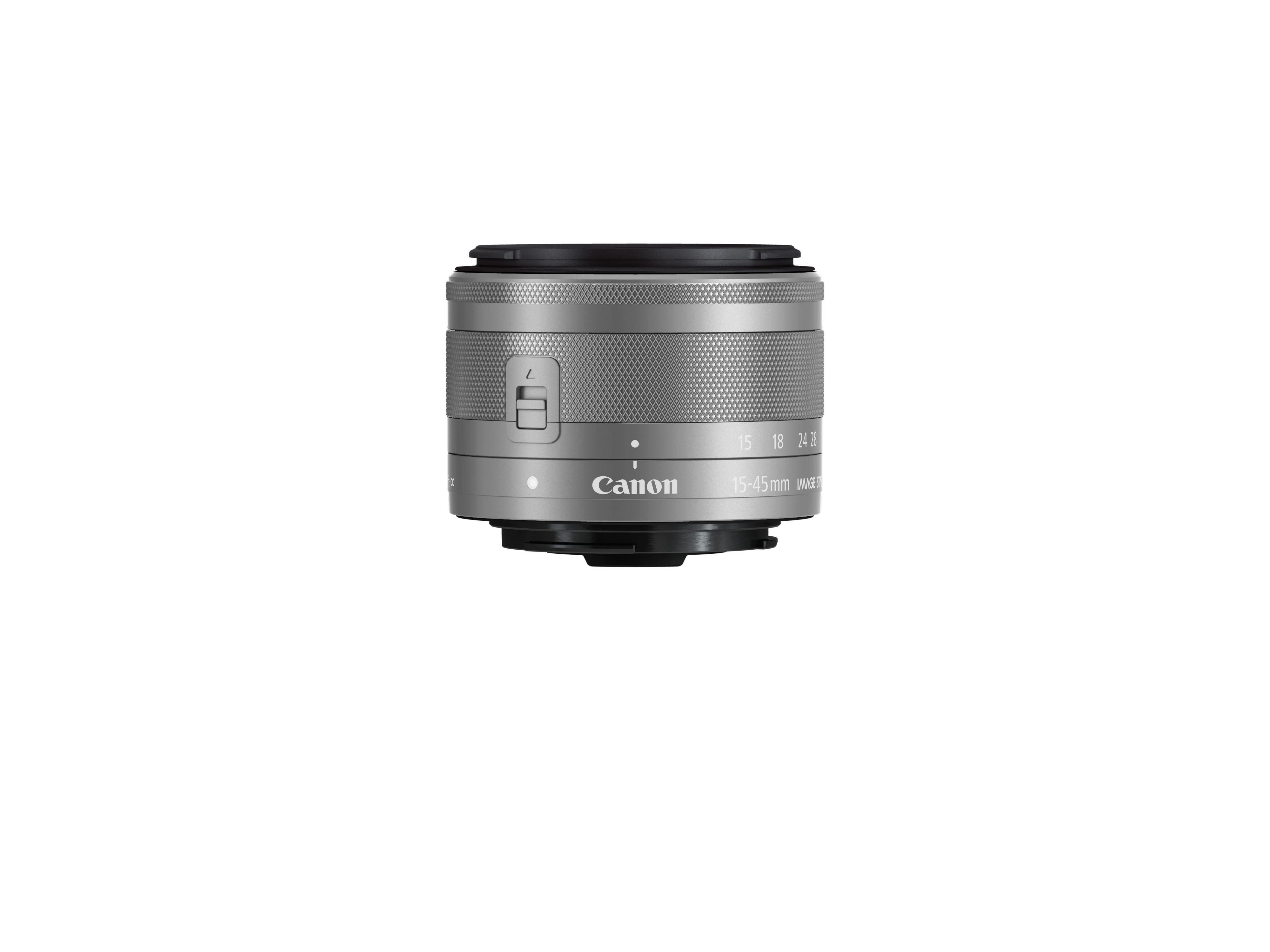 CANON EF-M 15 mm - 45 mm f/3.5-6.3 EF-M, IS, STM (Objektiv für Canon M-Mount, Silber)