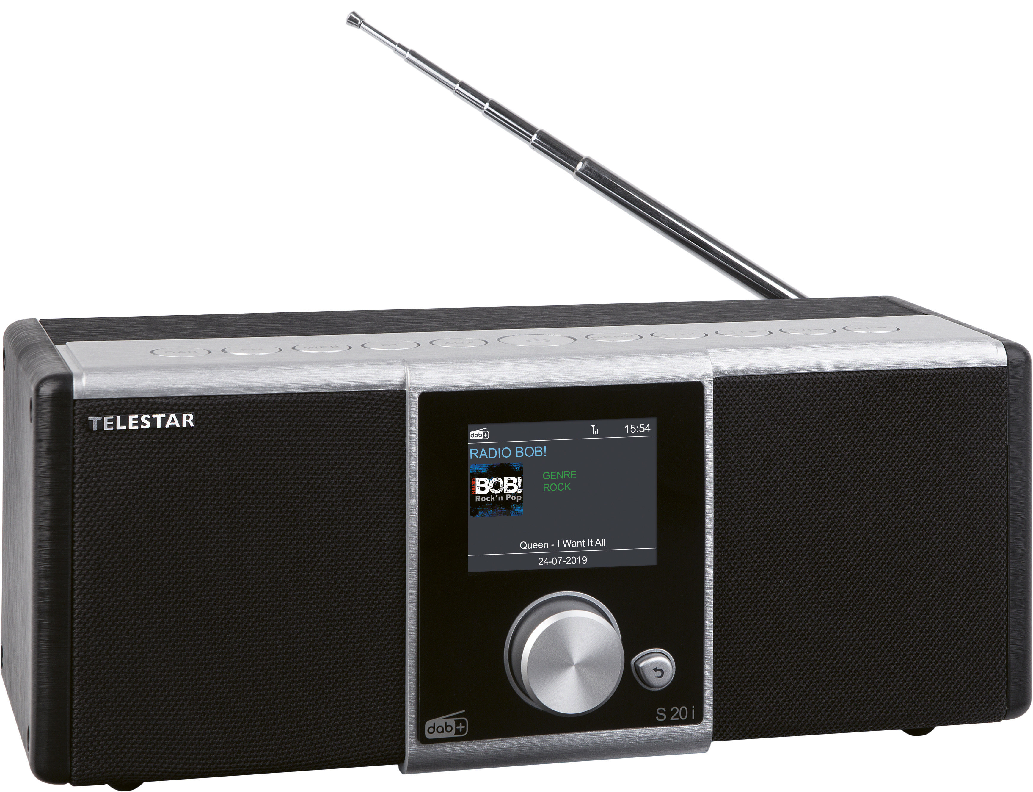 TELESTAR S20i  Multifunktionsradio, digital, DAB, DAB+, FM, Internet Radio, Bluetooth, Schwarz/Silber