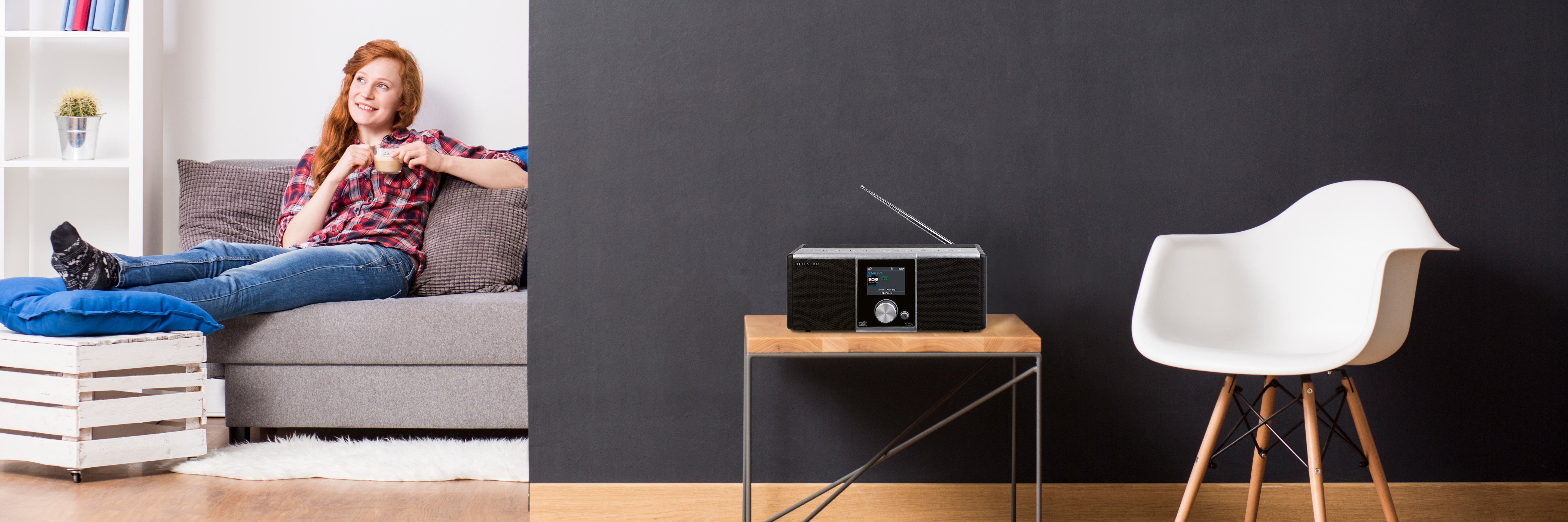TELESTAR S20i  Multifunktionsradio, digital, DAB, DAB+, FM, Internet Radio, Bluetooth, Schwarz/Silber