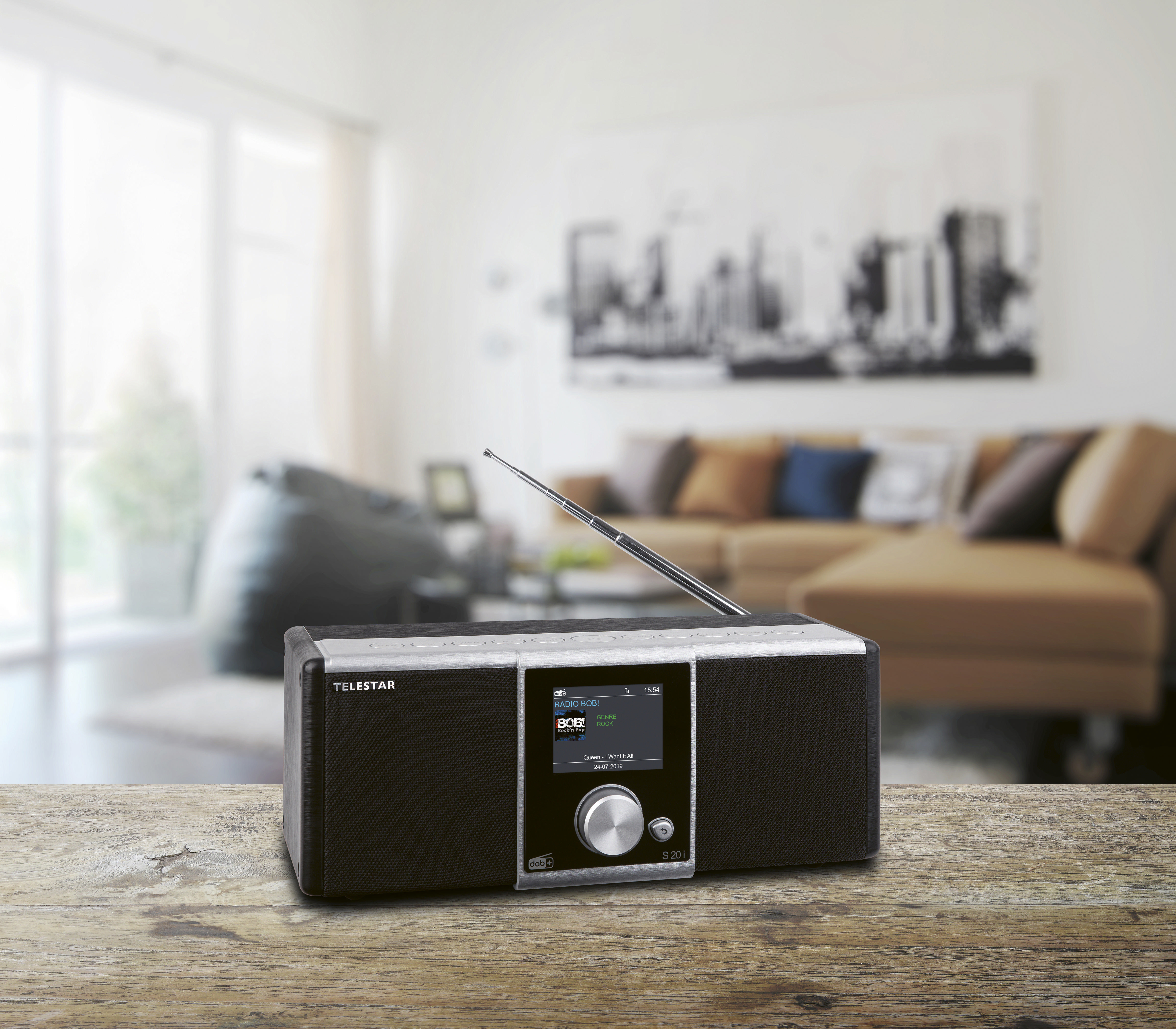 TELESTAR S20i  Multifunktionsradio, digital, DAB, DAB+, FM, Internet Radio, Bluetooth, Schwarz/Silber