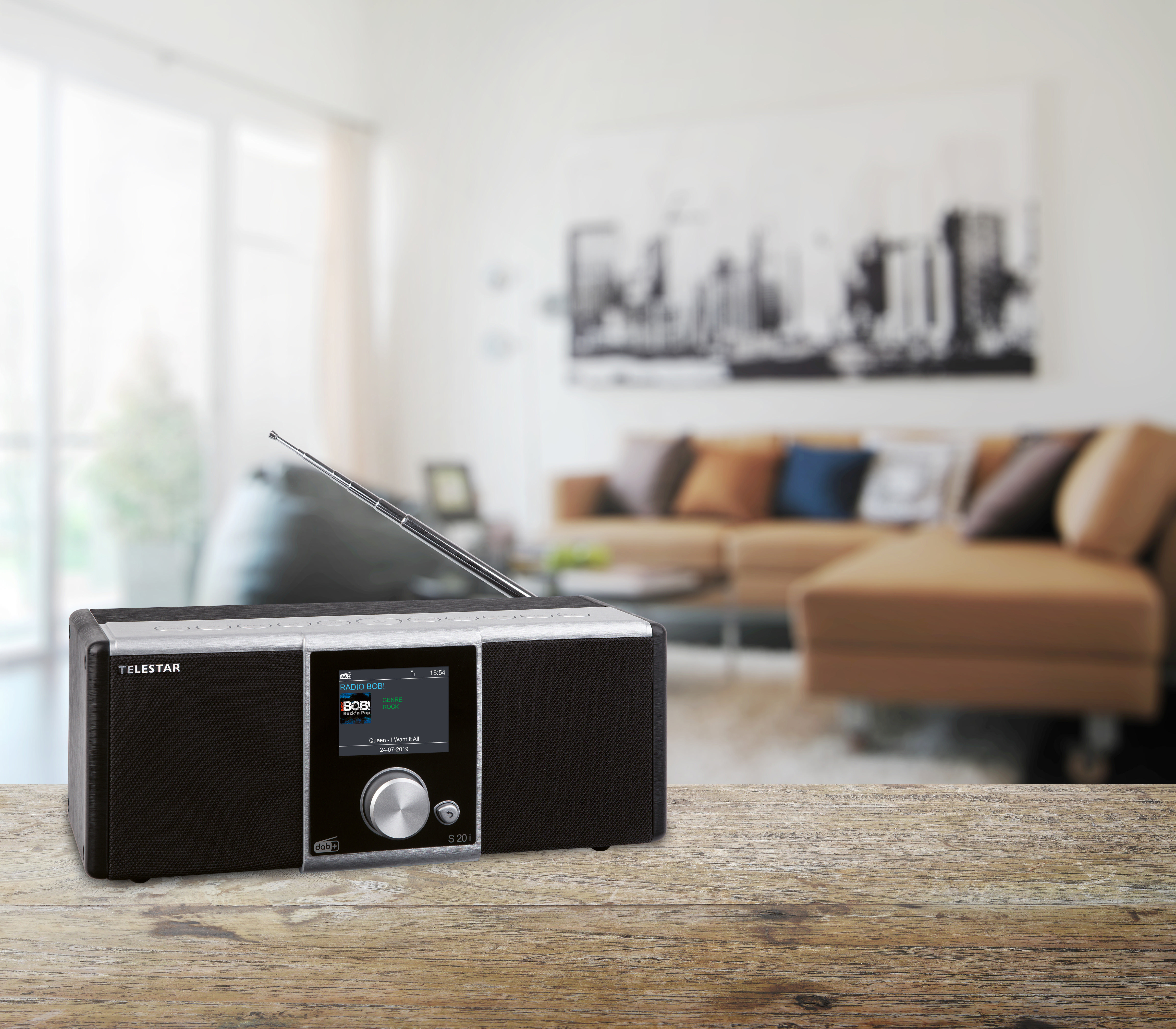 TELESTAR S20i  Multifunktionsradio, digital, DAB, DAB+, FM, Internet Radio, Bluetooth, Schwarz/Silber