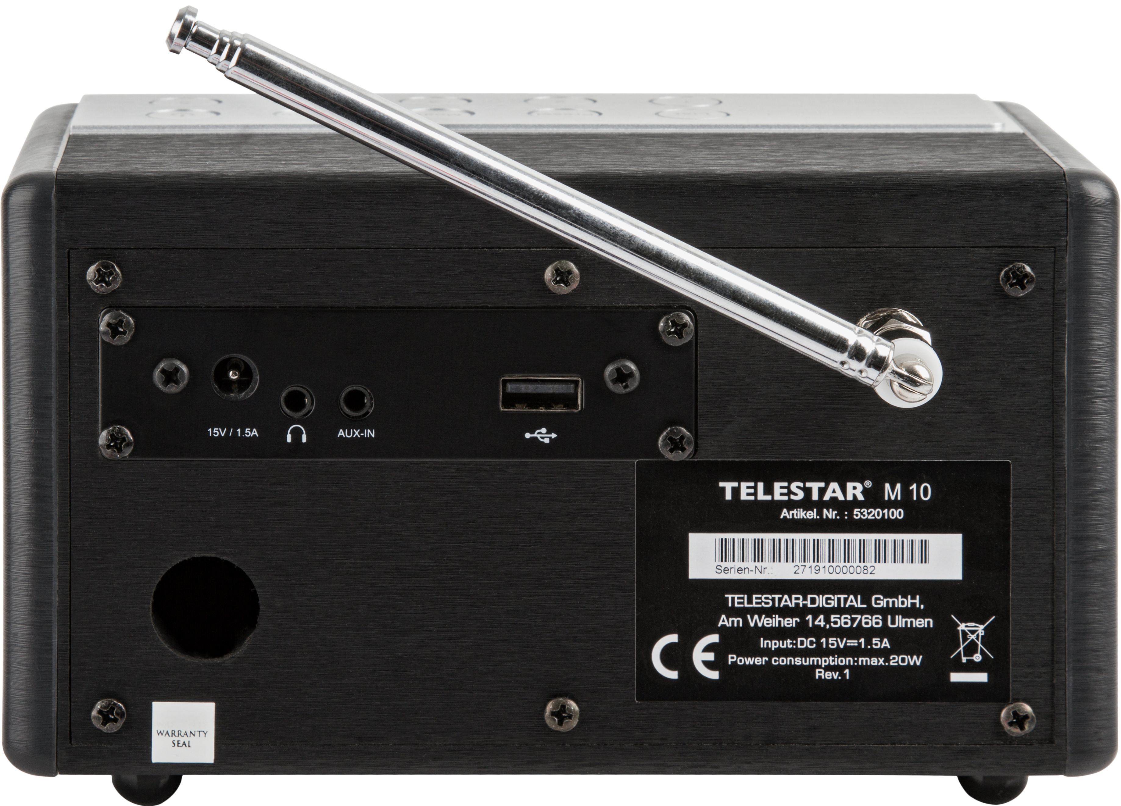 TELESTAR M10 DAB+ Radio, digital, DAB+, DAB, FM, Schwarz/Silber