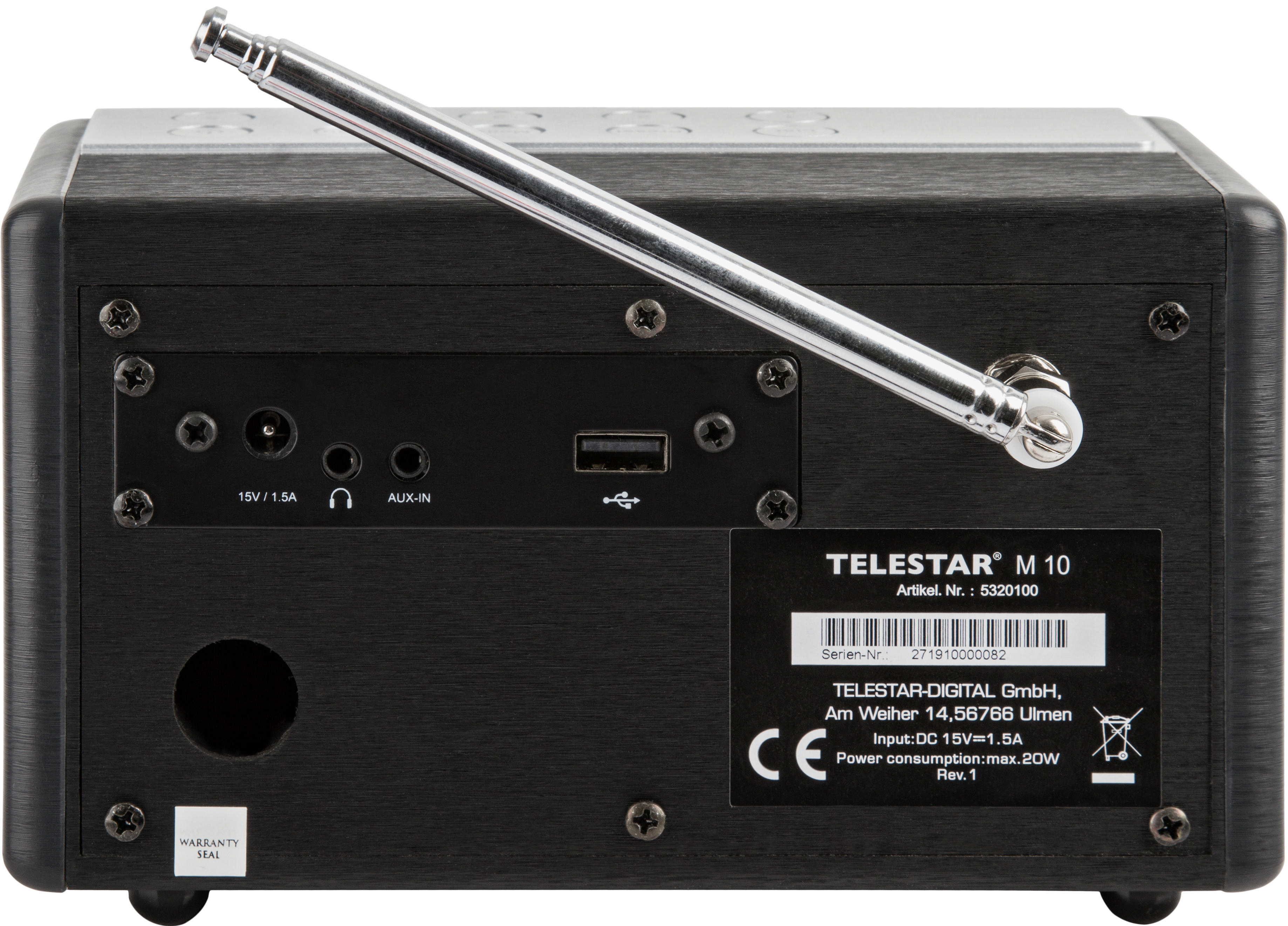 TELESTAR M10 DAB+ Radio, digital, DAB, DAB+, FM, Schwarz/Silber
