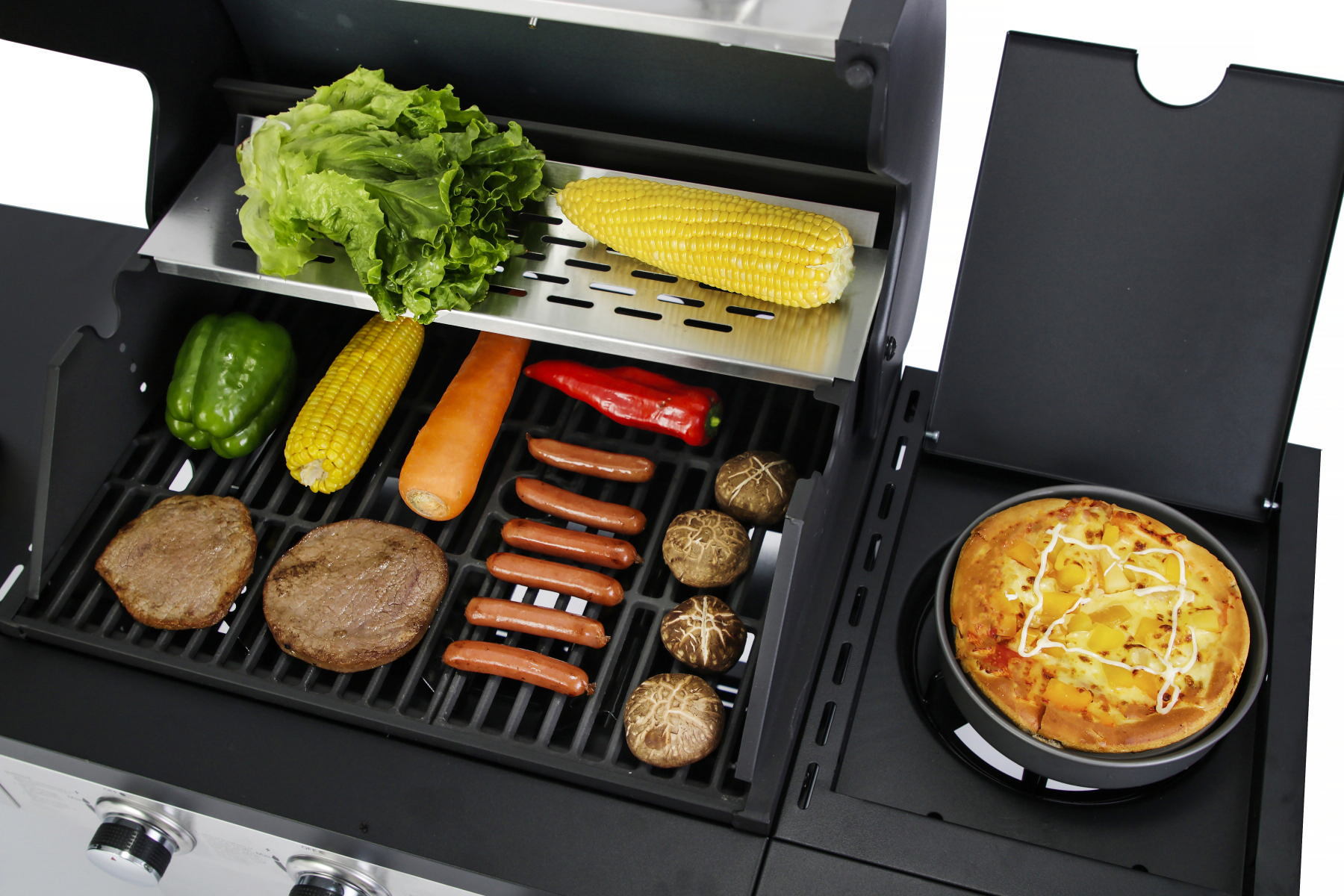 EL FUEGO AY0584 San Antonio 3 + 1 Gasgrill, Silber/Schwarz (10900 Watt)
