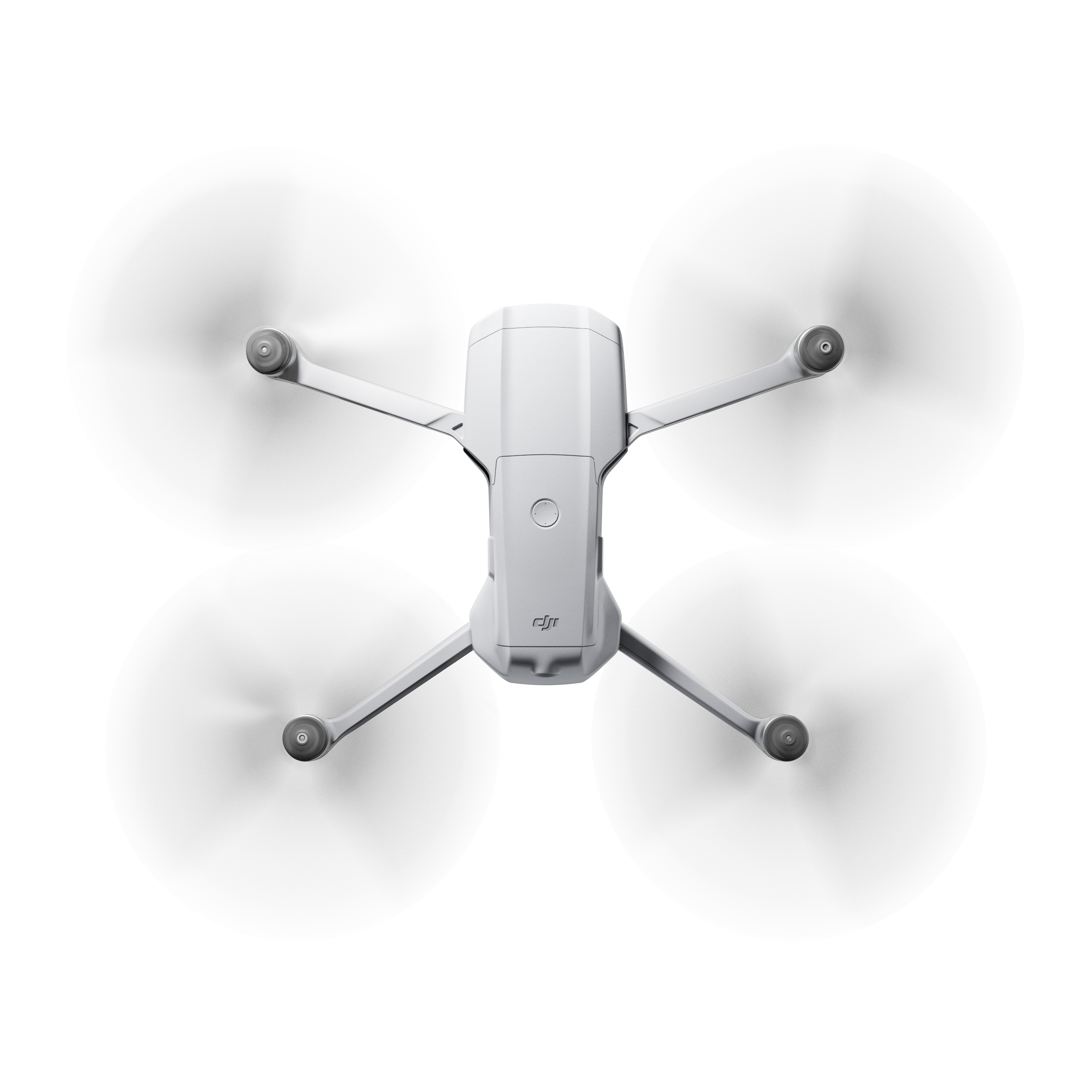 Siyah bir arka plan üzerinde dört pervaneli beyaz bir drone.