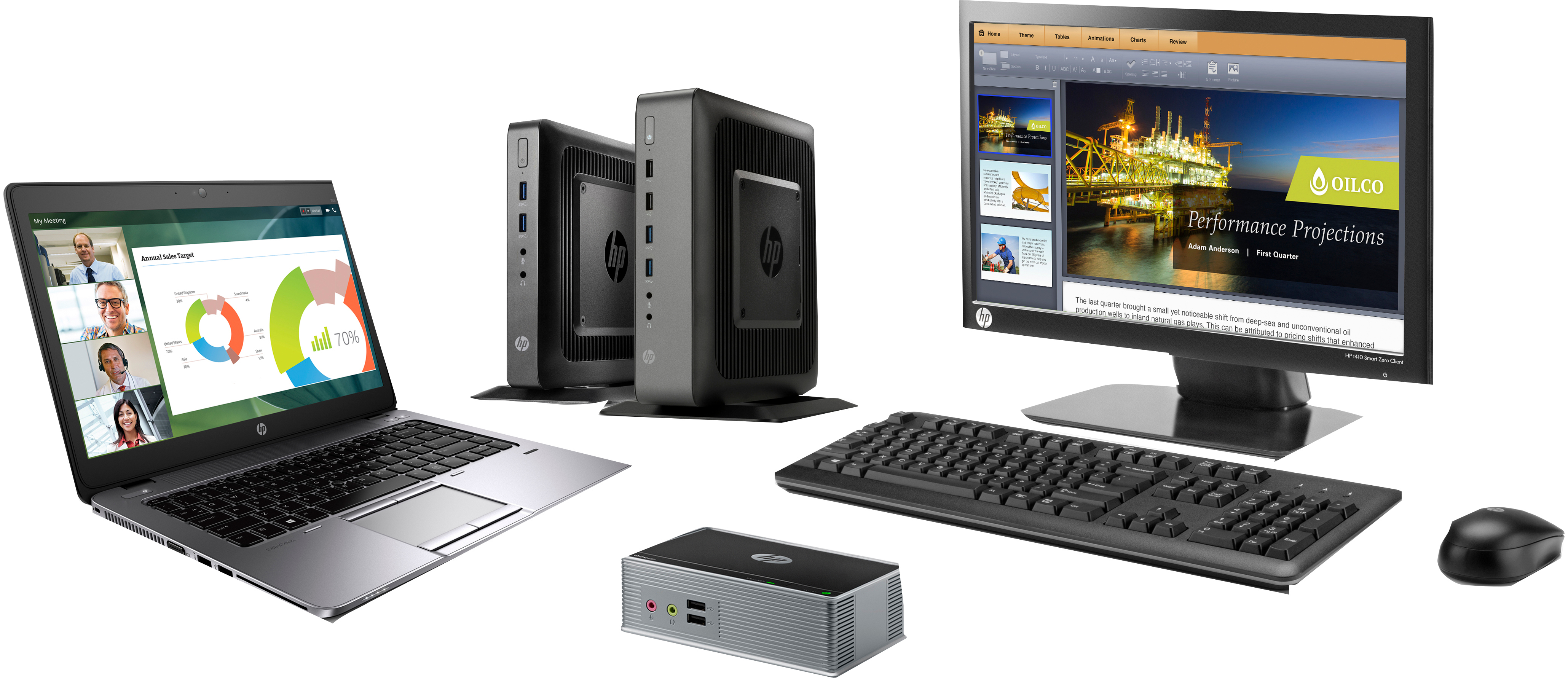 HP - B2B t520 Flexible Thin Client - AMD G-Series GX-212JC - 4 GB - 16 GB