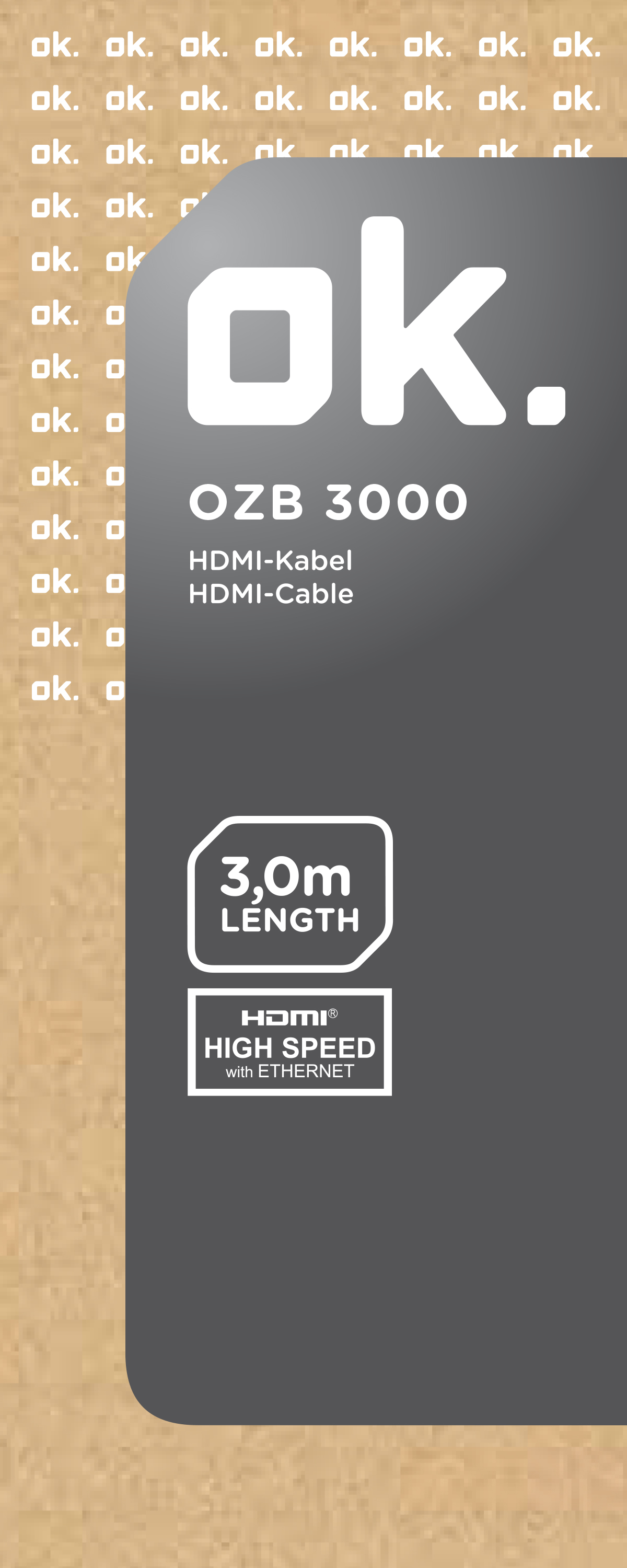 mit Ethernet, 3 HDMI-Kabel Highspeed OK. m OZB-3000,