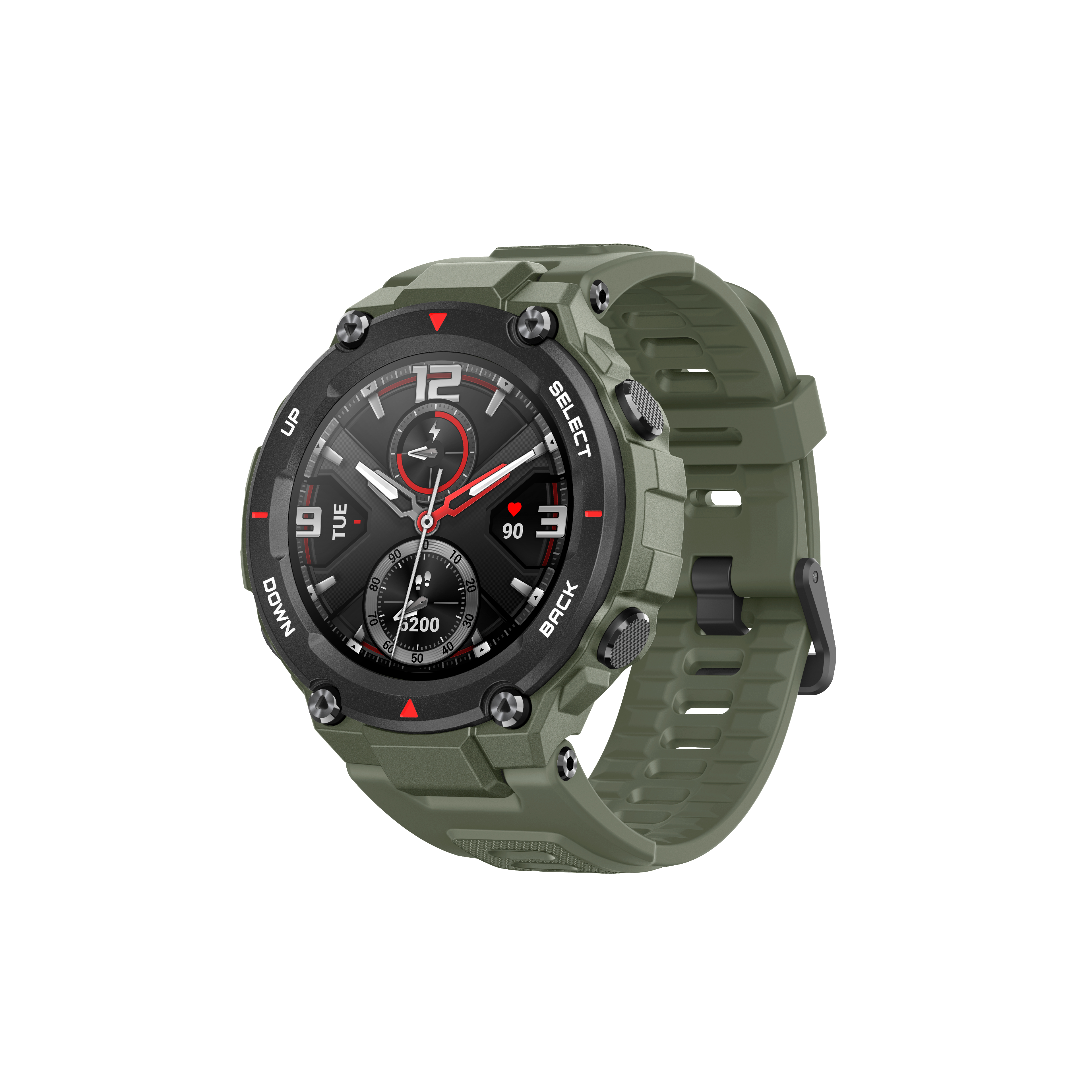 AMAZFIT T-Rex Smartwatch Polymer Silikon, 78 mm + 123 mm, Army Green