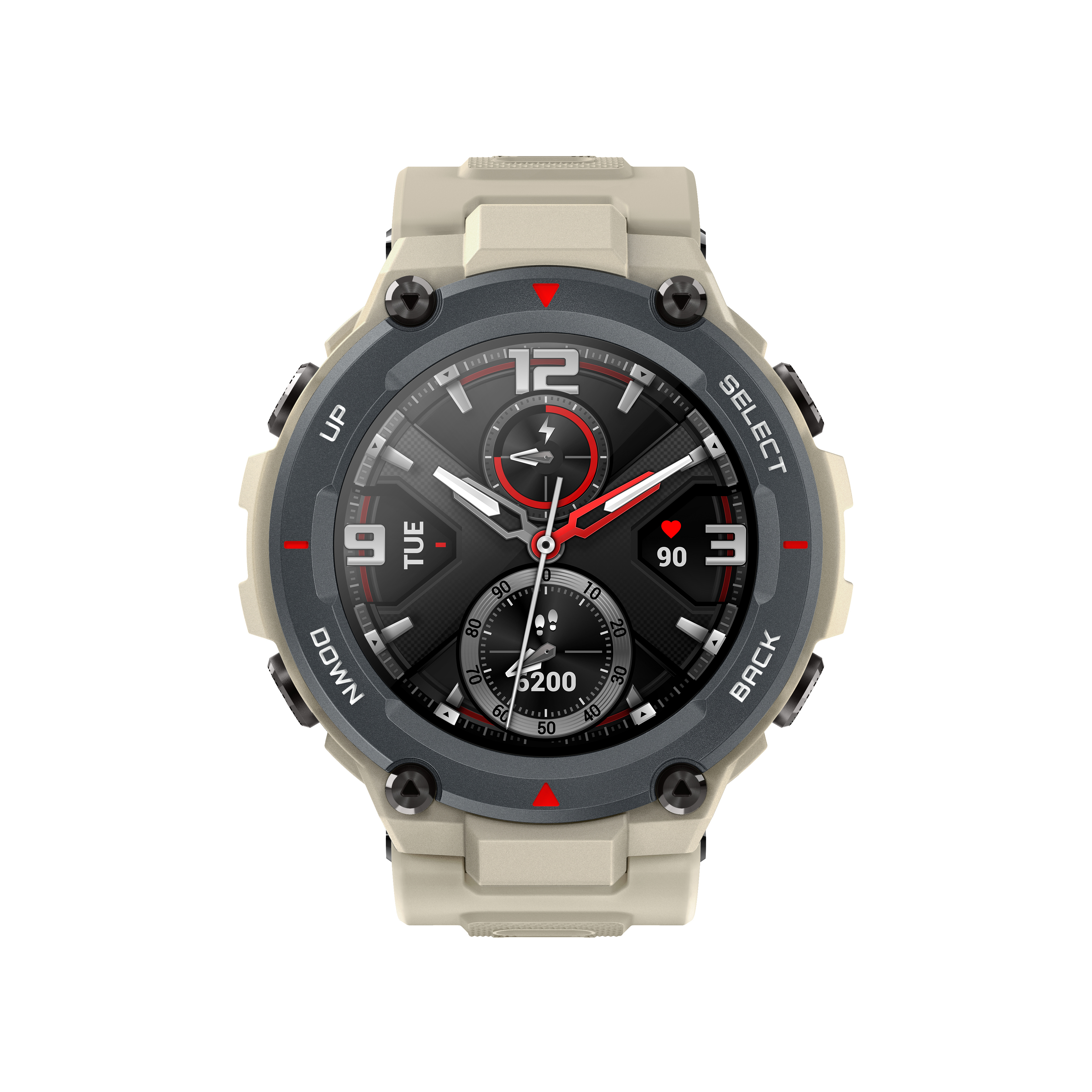 AMAZFIT T-Rex Smartwatch Polymer Silikon, 78 mm + 123 mm, Rex Khaki