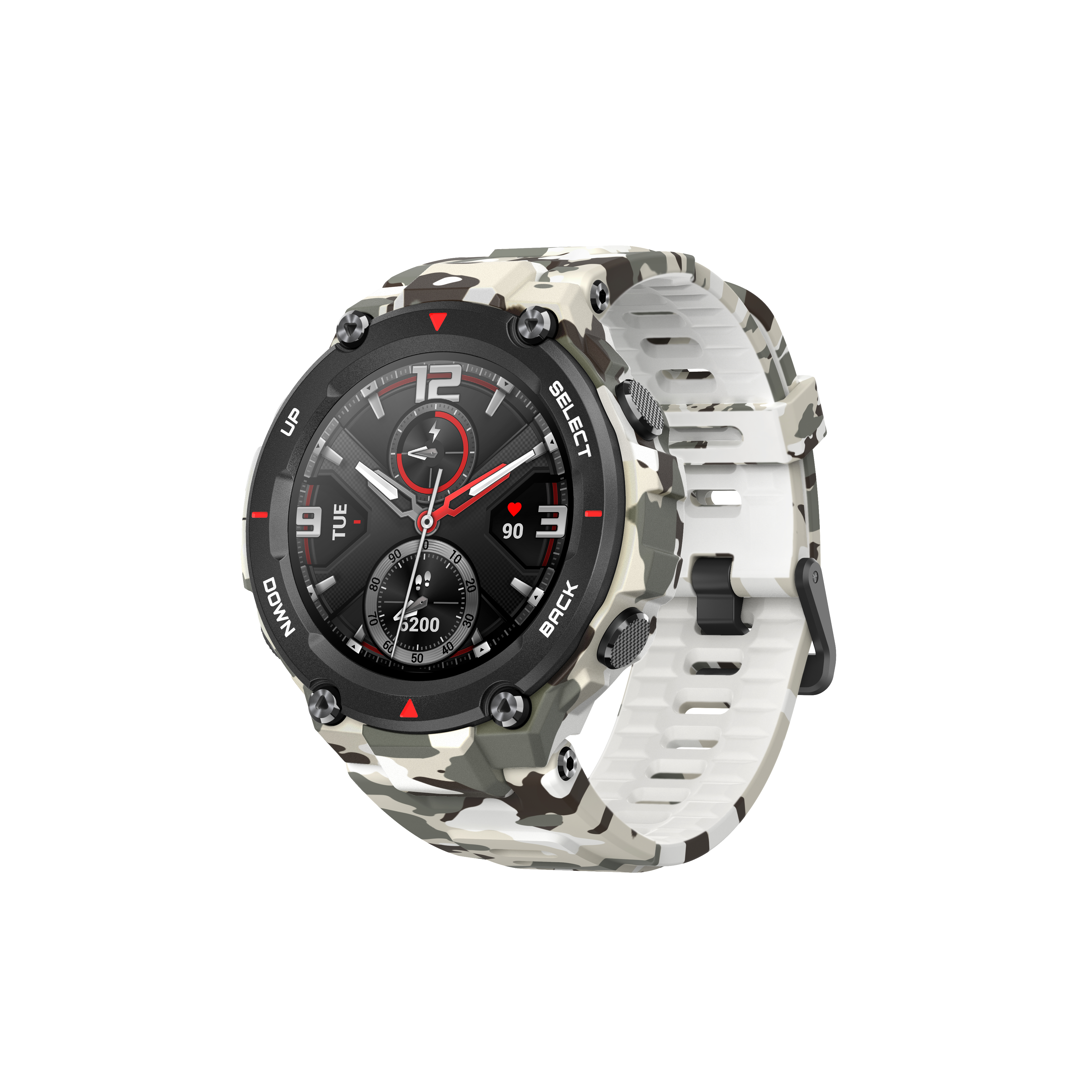 AMAZFIT T-Rex Smartwatch Polymer Silikon, 78 mm + 123 mm, Camo Green