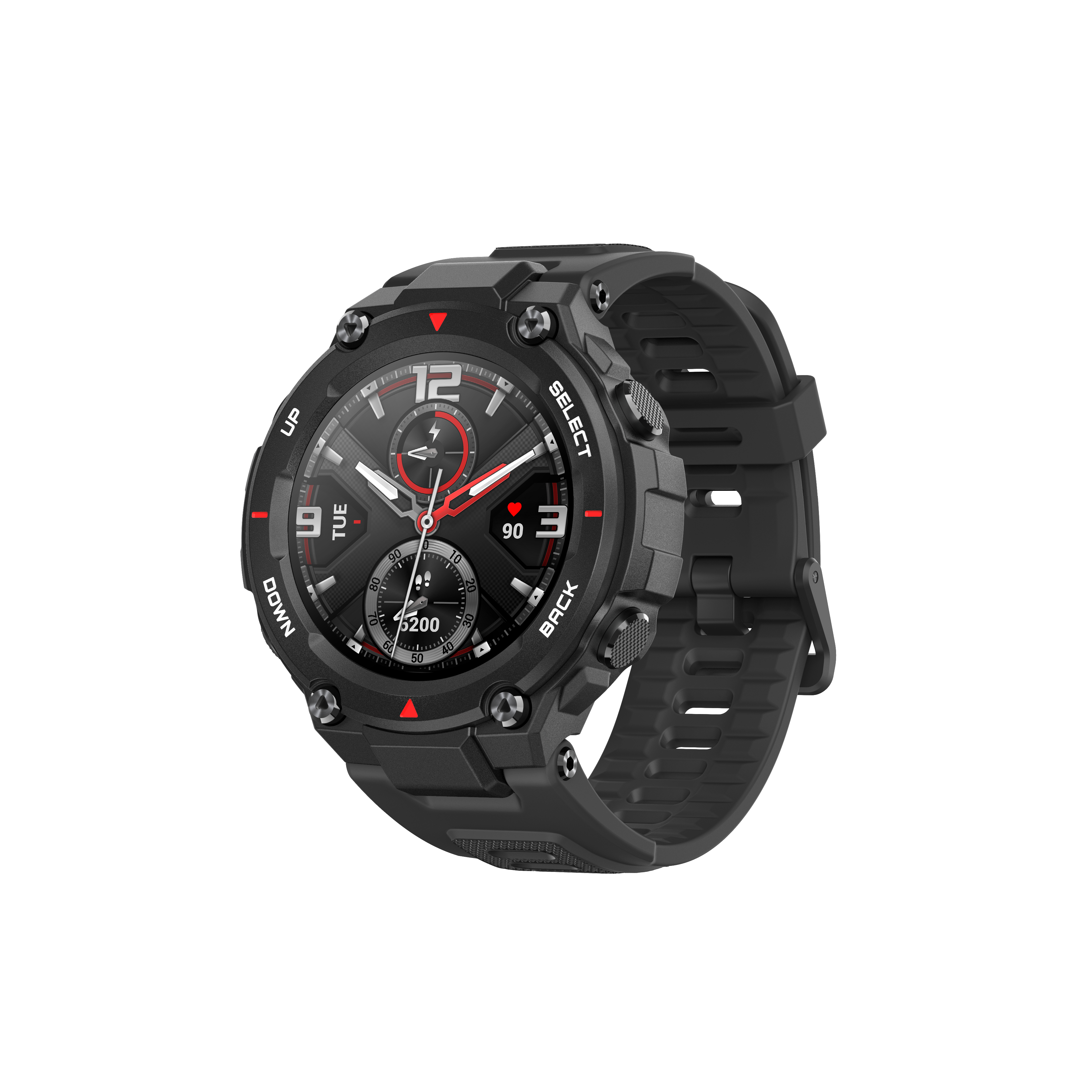 AMAZFIT T-Rex Smartwatch Polymer Silikon, 78 mm + 123 mm, Rock Black