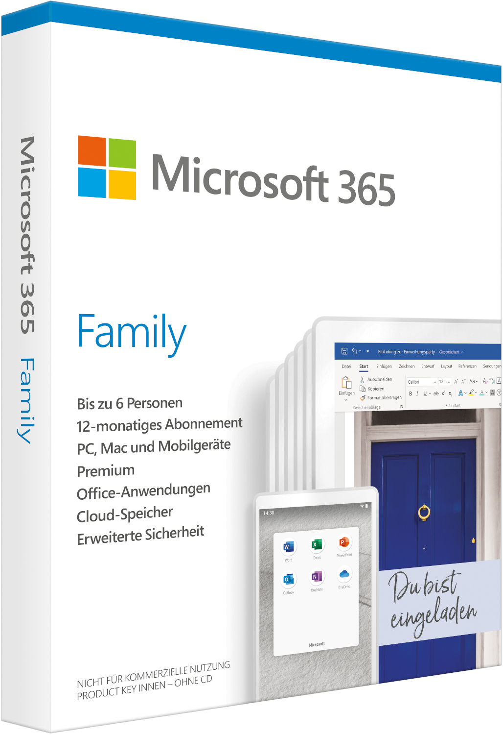 Microsoft 365 Famille GER 12 mois (+3 mois extra si acheté ensemble avec un laptop*)