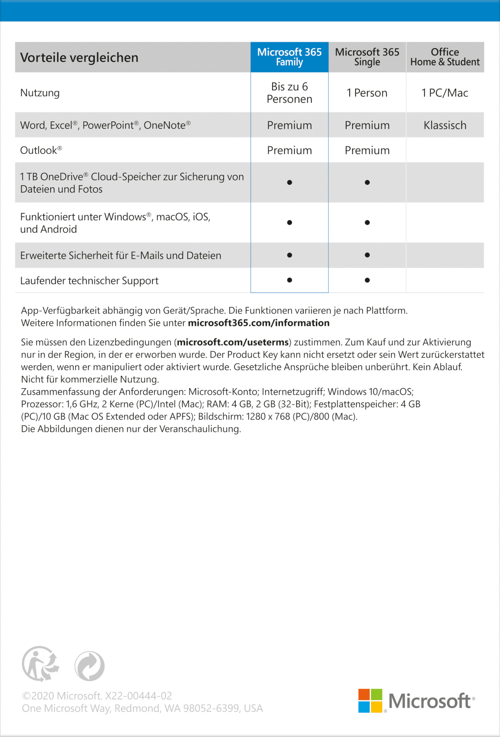 Microsoft 365 Famille GER 12 mois (+3 mois extra si acheté ensemble avec un laptop*)