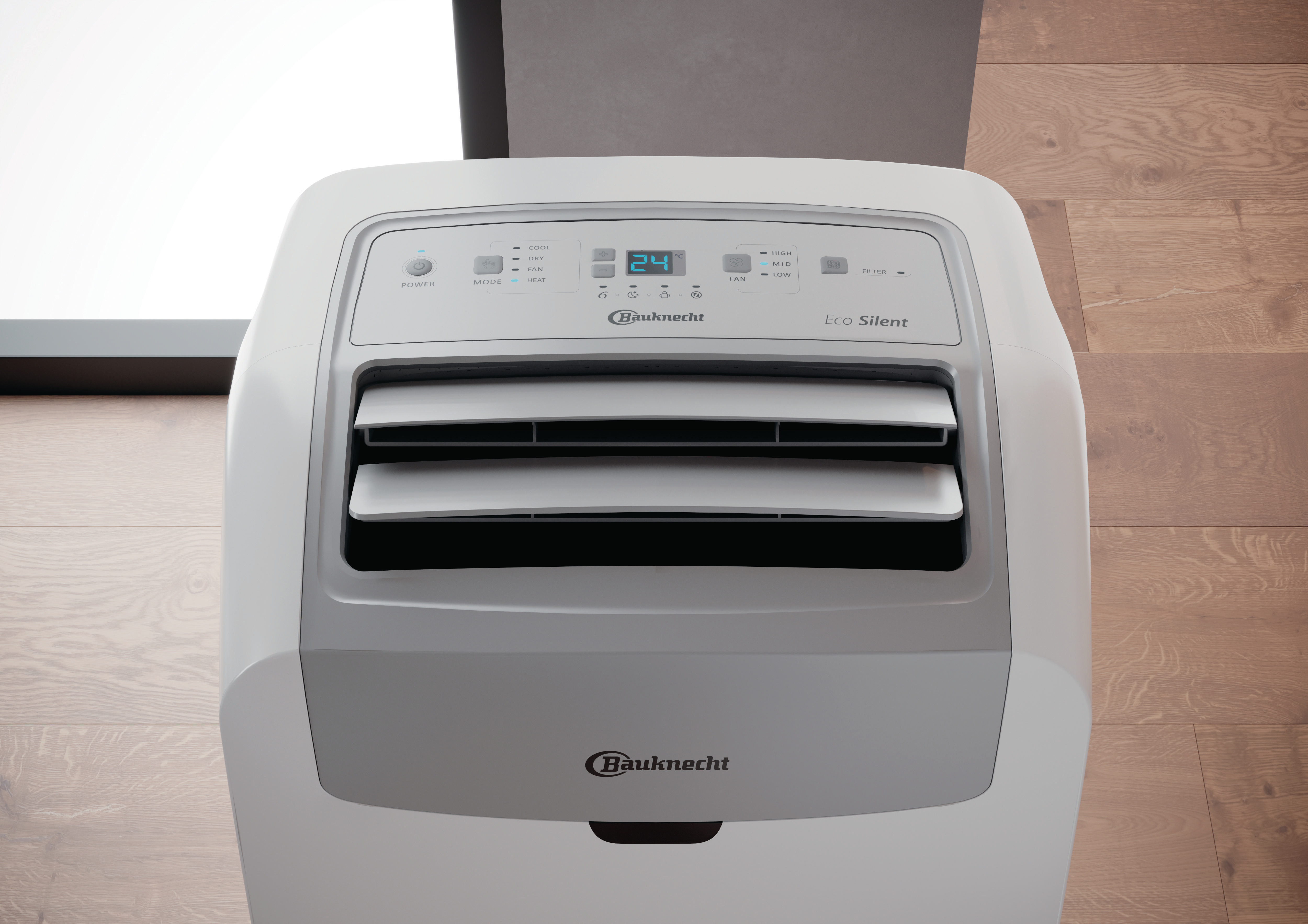 BAUKNECHT PACW29HP BK Klimagerät Weiß (Max. Raumgröße: 30 m², EEK: A+)