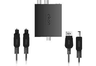 EKON Adapter - Toslink och coaxial RCA till 2x RCA hona och 3.5 mm hona