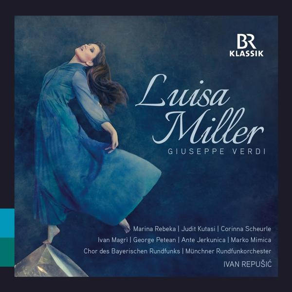 Albumcover mit einer Frau in blauem Kleid, mit Text.