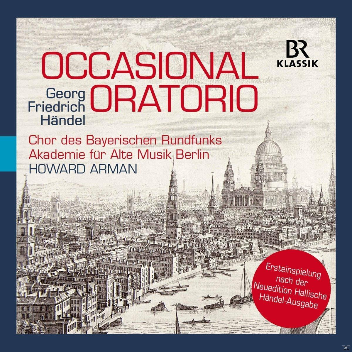 Albumcover mit dem Text 'Occasional Oratorio'. Enthält eine Illustration einer Stadt mit Kirche.