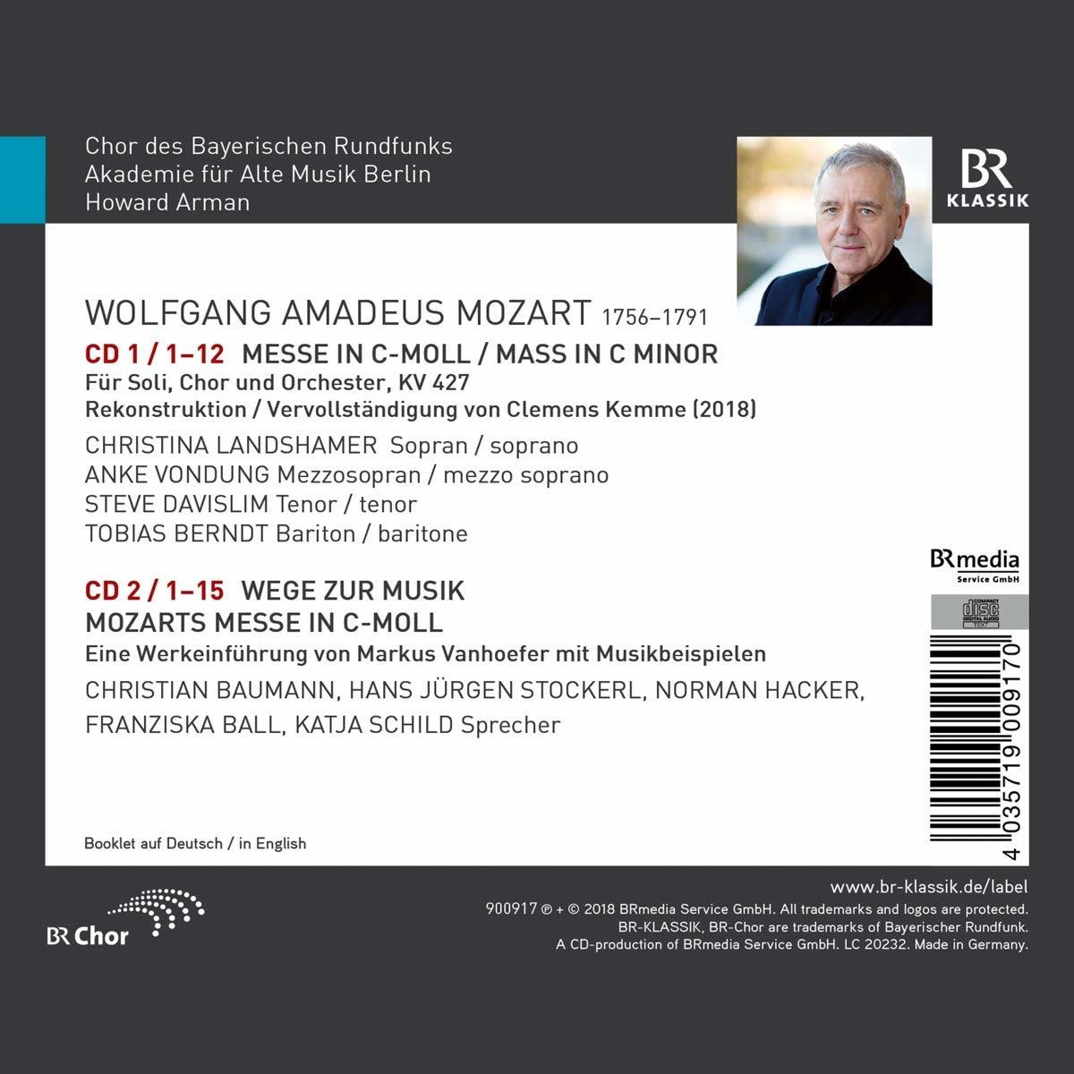 CD-Cover mit Text, Bildern von Mozart, einer CD und BR-Logo.