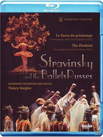 Blu-ray-Cover: Ballett-Aufführung, Strawinsky und die Ballets Russes. Mit Tänzern und Orchester.