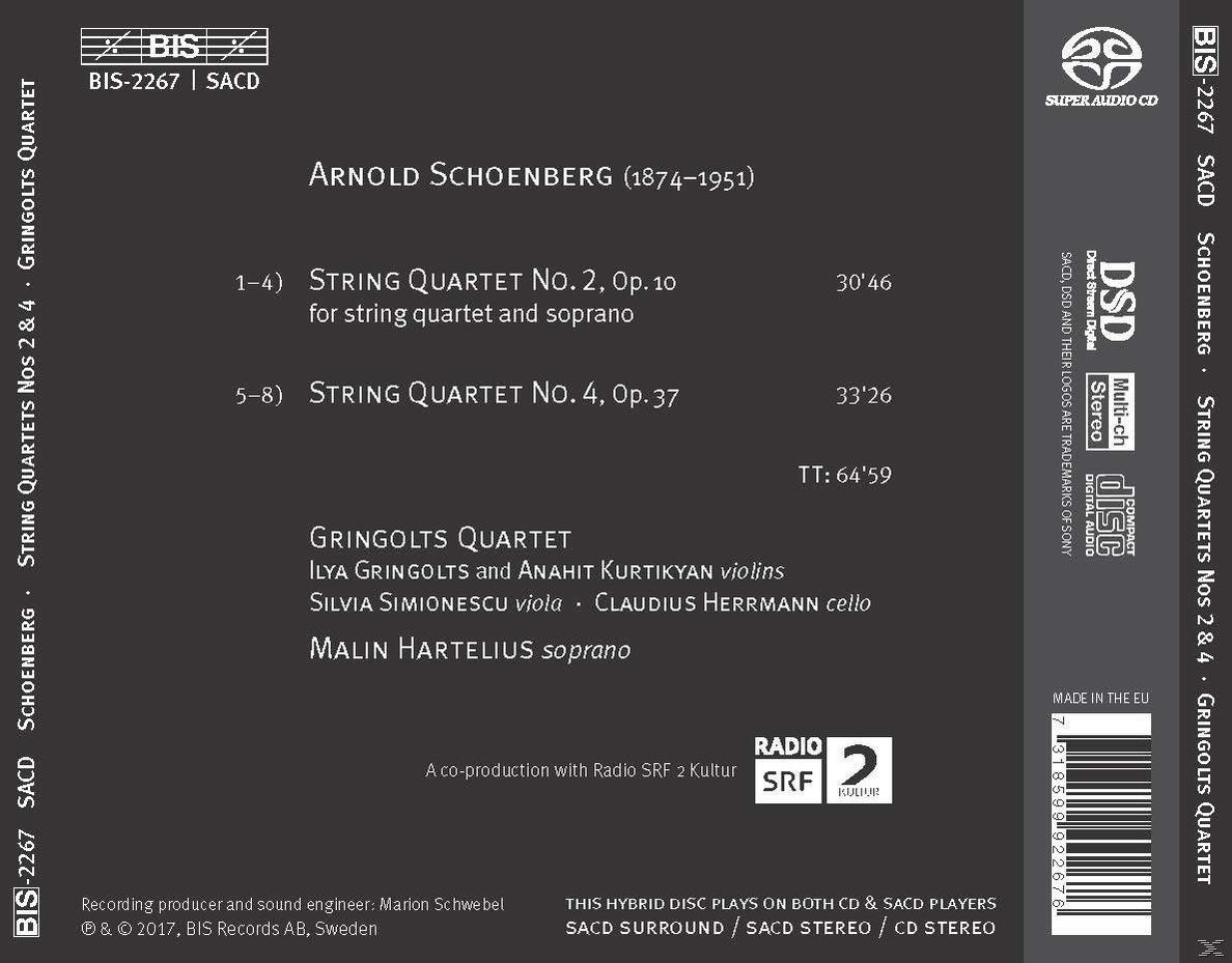 Gringolts Quartet, Malin Hartelius - Streichquartette 2 und 4  - (SACD Hybrid)