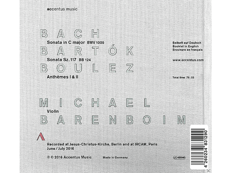 Thumbnail - Michael Barenboim - Werke Für Violine Solo (CD)