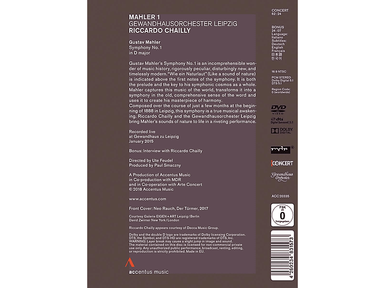 Thumbnail - Gewandhausorchester Leipzig - Sinfonie 1 (DVD)