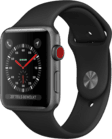 Watch Series 3 GPS + Cellular Space Grau, 38 mm Aluminiumgehäuse mit Sportarmband Schwarz