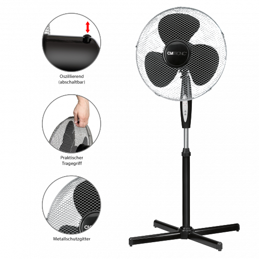 CLATRONIC VL 3741 S Standventilator Schwarz (45 Watt)