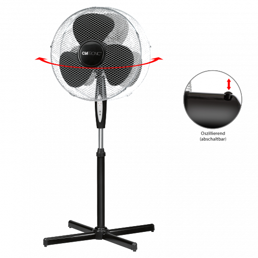 CLATRONIC VL 3741 S Standventilator Schwarz (45 Watt)