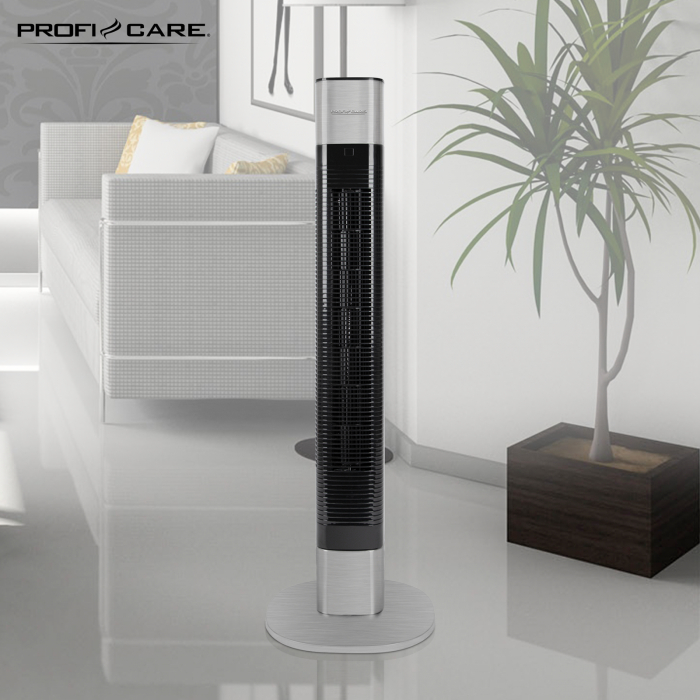 PROFI CARE PC-TVL 3068 Turmventilator Edelstahl/Schwarz (50 Watt)