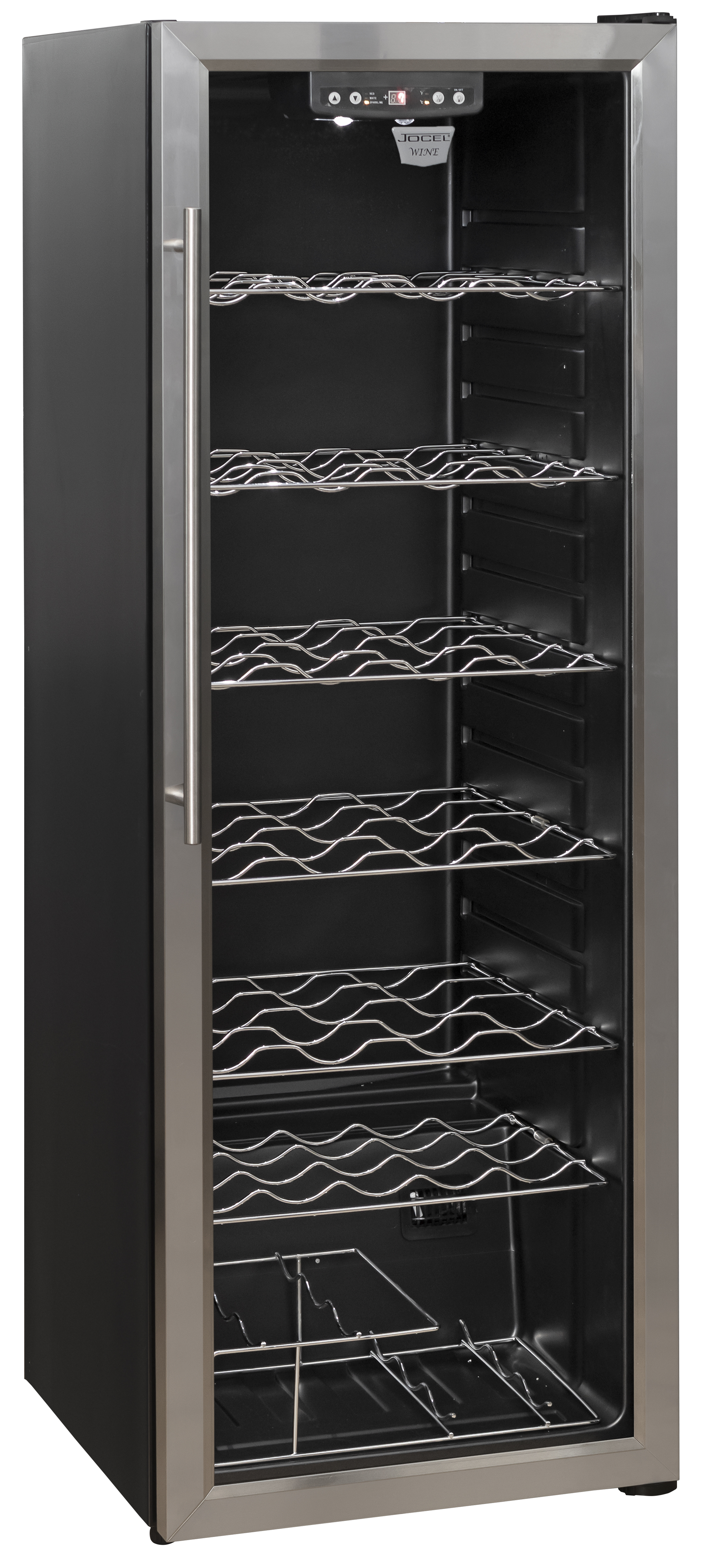 Vinoteca EWTgb-1683 empotrable, (2 temperaturas), Frío ventilado / 2 zonas  temp., 88X56X55cm, 104 Litros, Puerta Cristal negro, Clase G