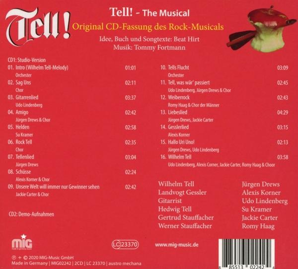Das Cover einer CD des Musicals 'Tell! - The Musical'.