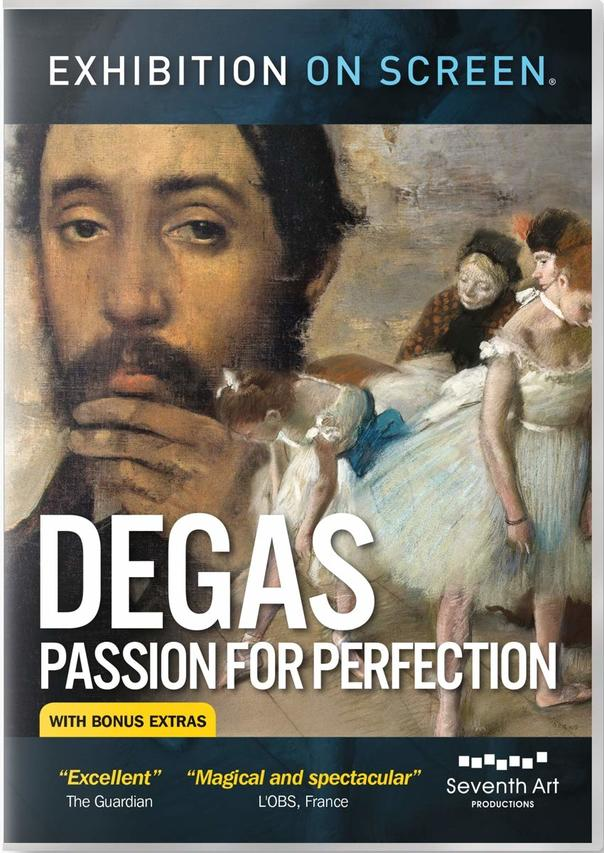 Degas-Dokumentarfilm-DVD-Cover. Enthält ein Porträt und Balletttänzerinnen.